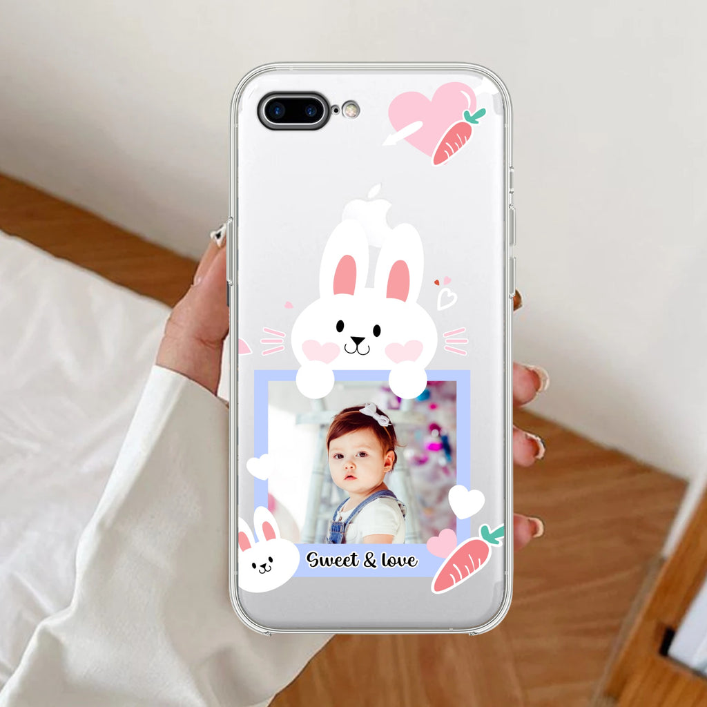 Customize Photo Anti Yellow Clear Case For iPhone 7 Plus / iPhone 8 Plus