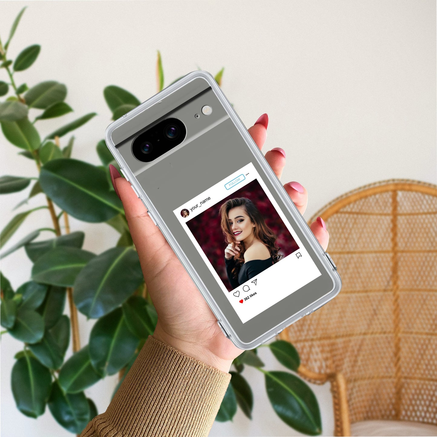Customize Photo With Name  Transparent Silicon Case For Google
