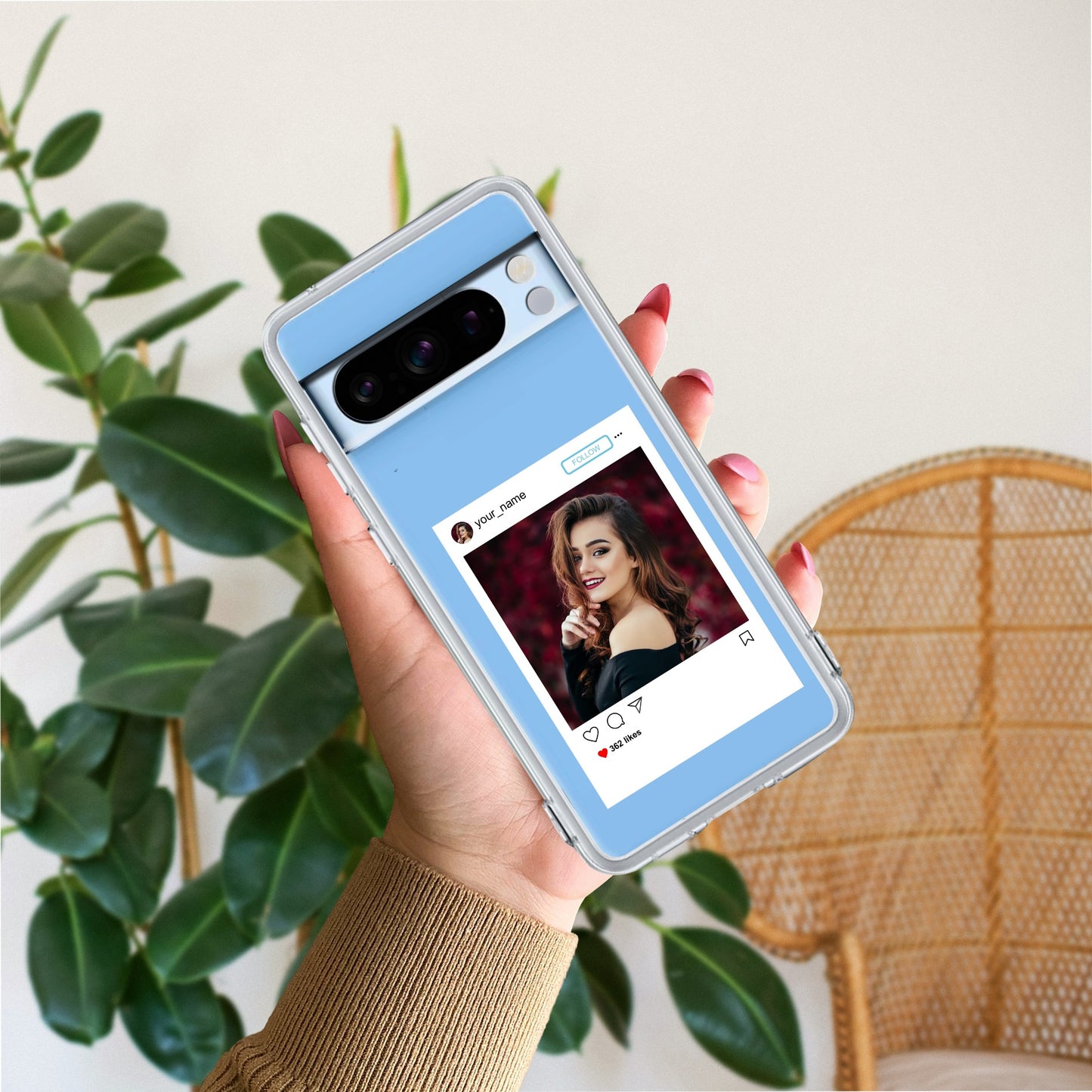 Customize Photo With Name  Transparent Silicon Case For Google