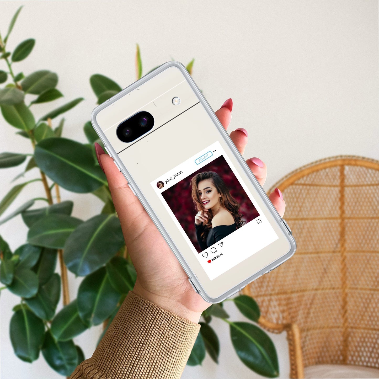 Customize Photo With Name  Transparent Silicon Case For Google