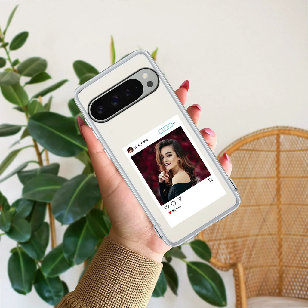 Customize Photo With Name  Transparent Silicon Case For Google Pixel 9 Pro XL