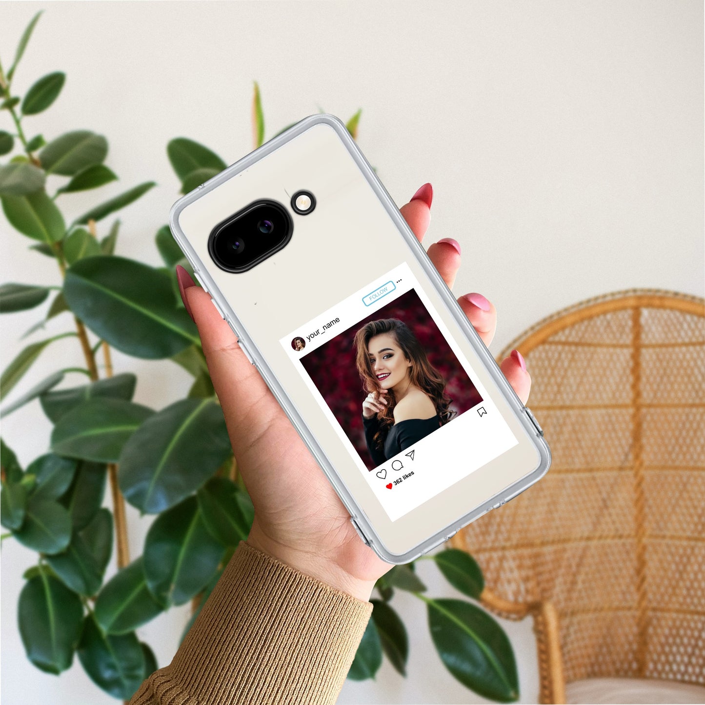Customize Photo With Name  Transparent Silicon Case For Google