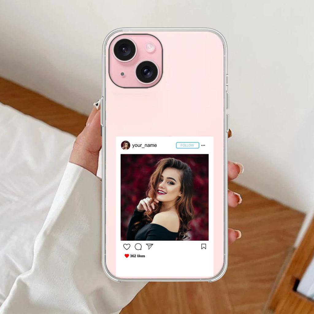 Customize Photo With Name  Anti Yellow Clear Case For iPhone 14 Plus