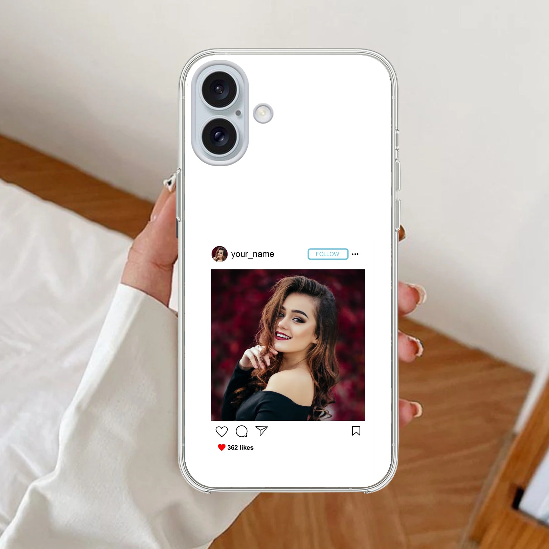 Customize Photo With Name  Anti Yellow Clear Case For iPhone 17