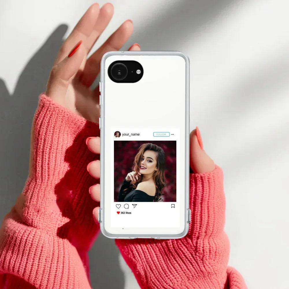 Customize Photo With Name  Transparent Silicon Case For iPhone 17e