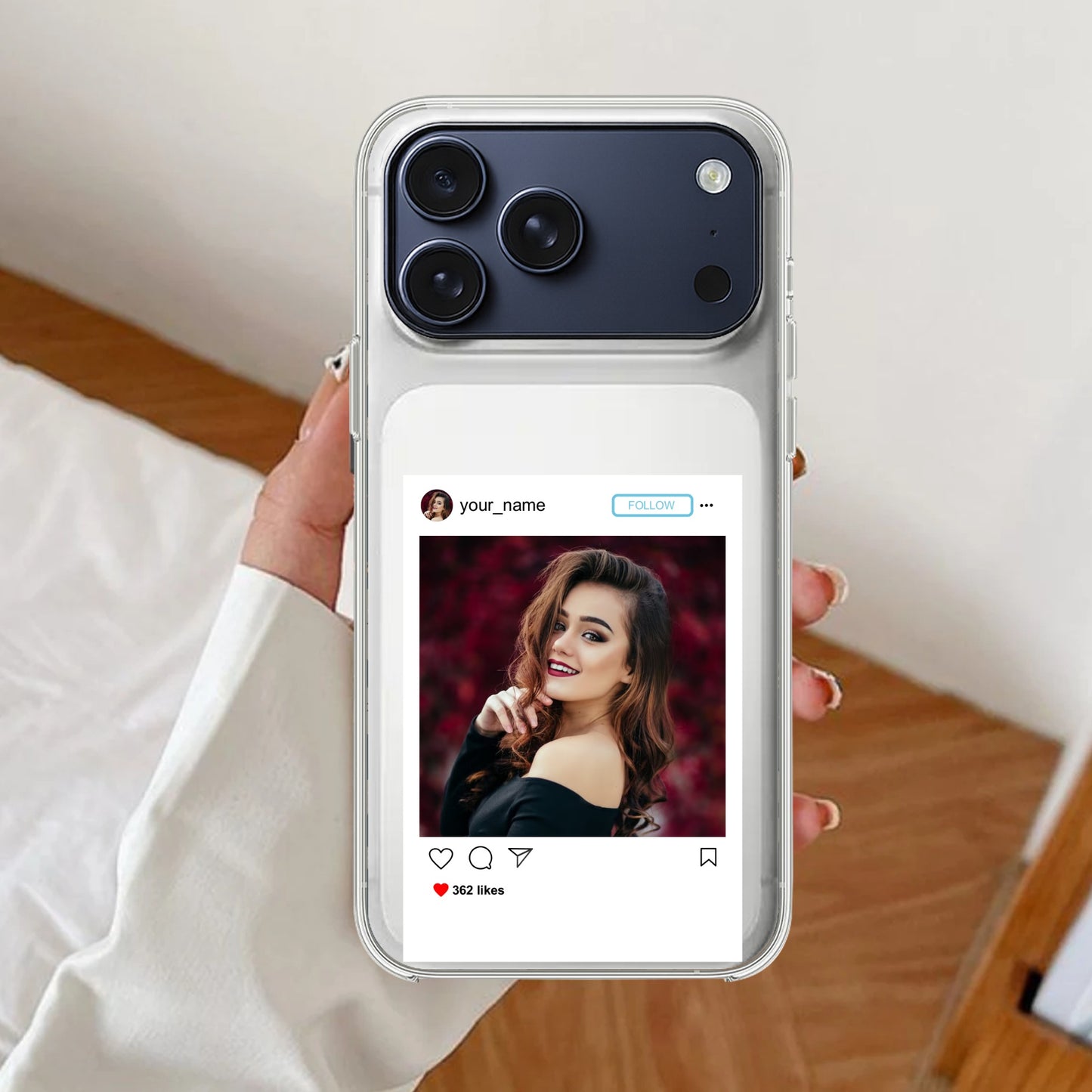 Customize Photo With Name  Transparent Silicon Case For IPhone