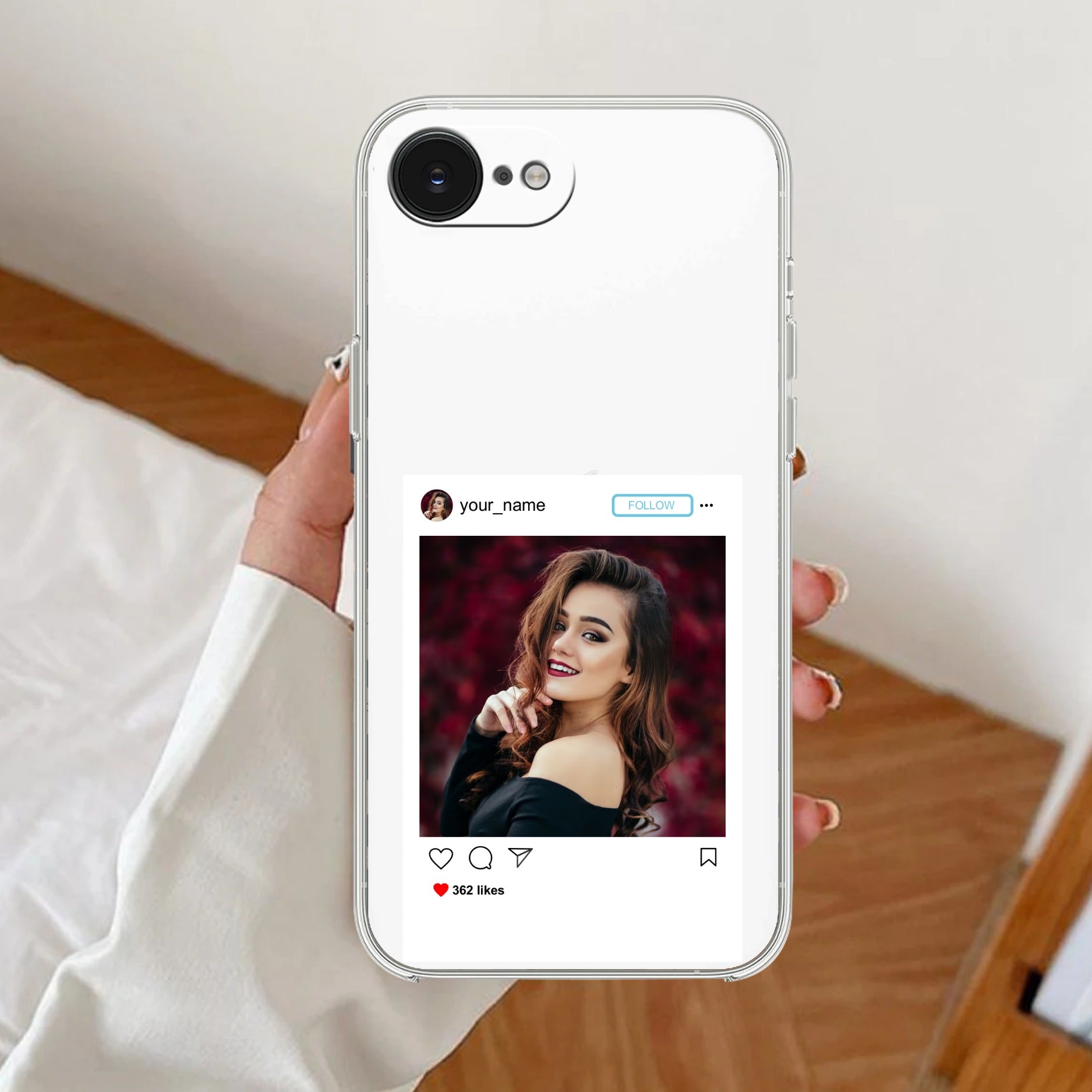Customize Photo With Name  Anti Yellow Clear Case For iPhone 17e