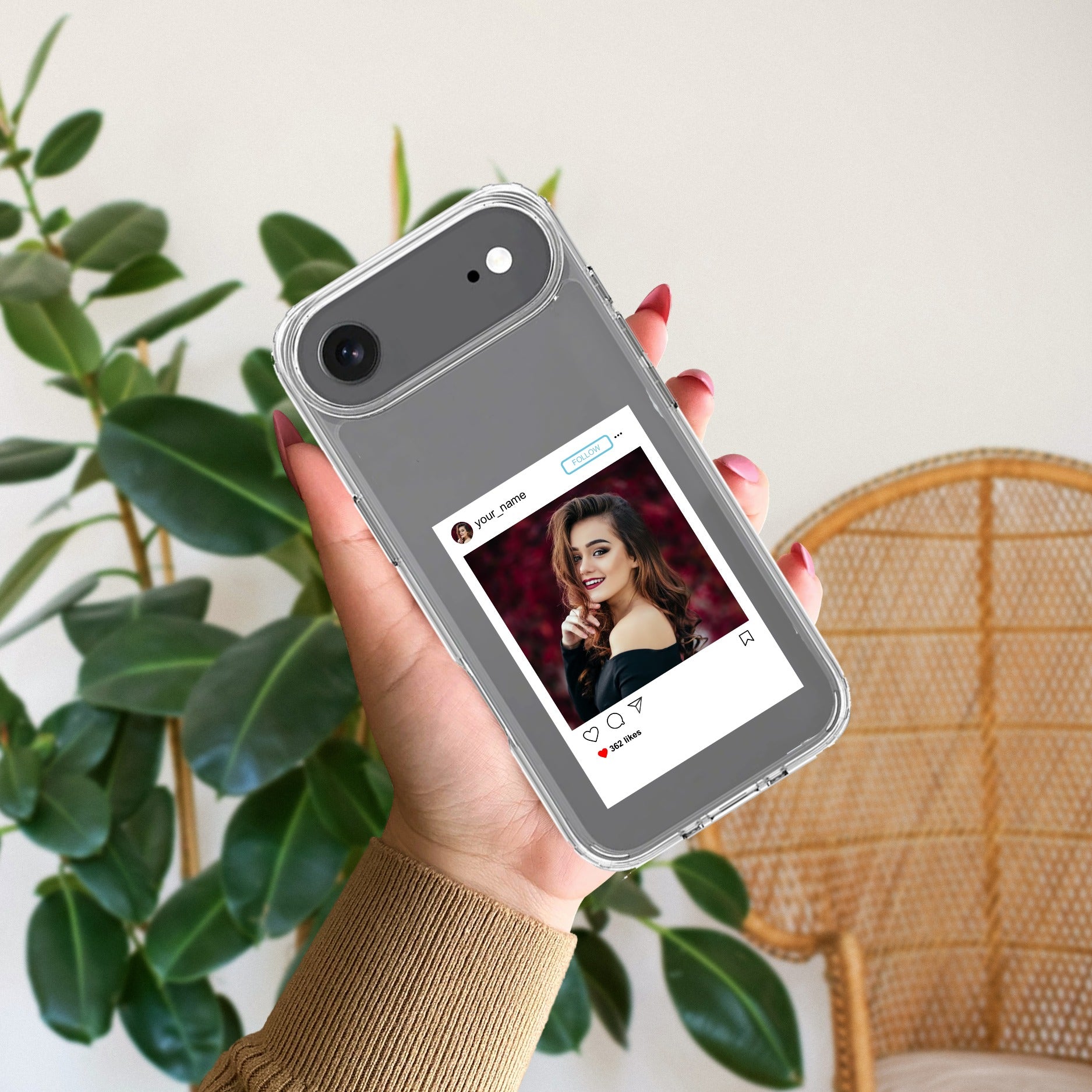 Customize Photo With Name  Anti Yellow Clear Case For iPhone Air