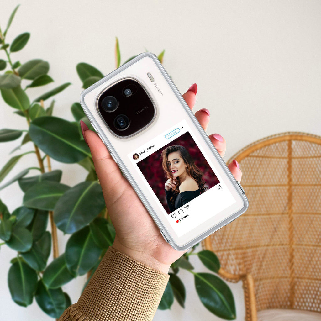 Customize Photo With Name Transparent Silicon Case For iQOO - ShopOnCliQ