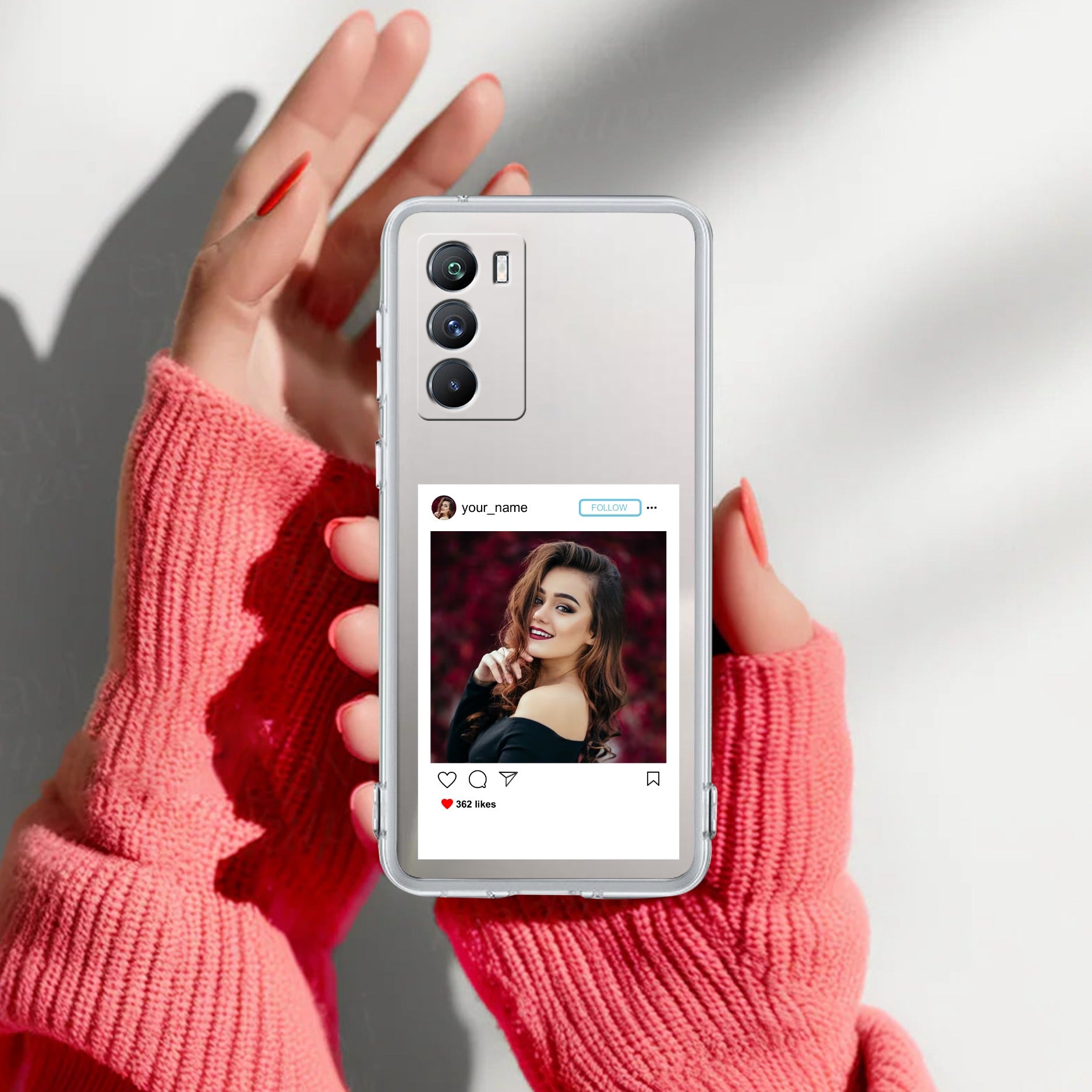 Customize Photo With Name Transparent Silicon Case For iQOO