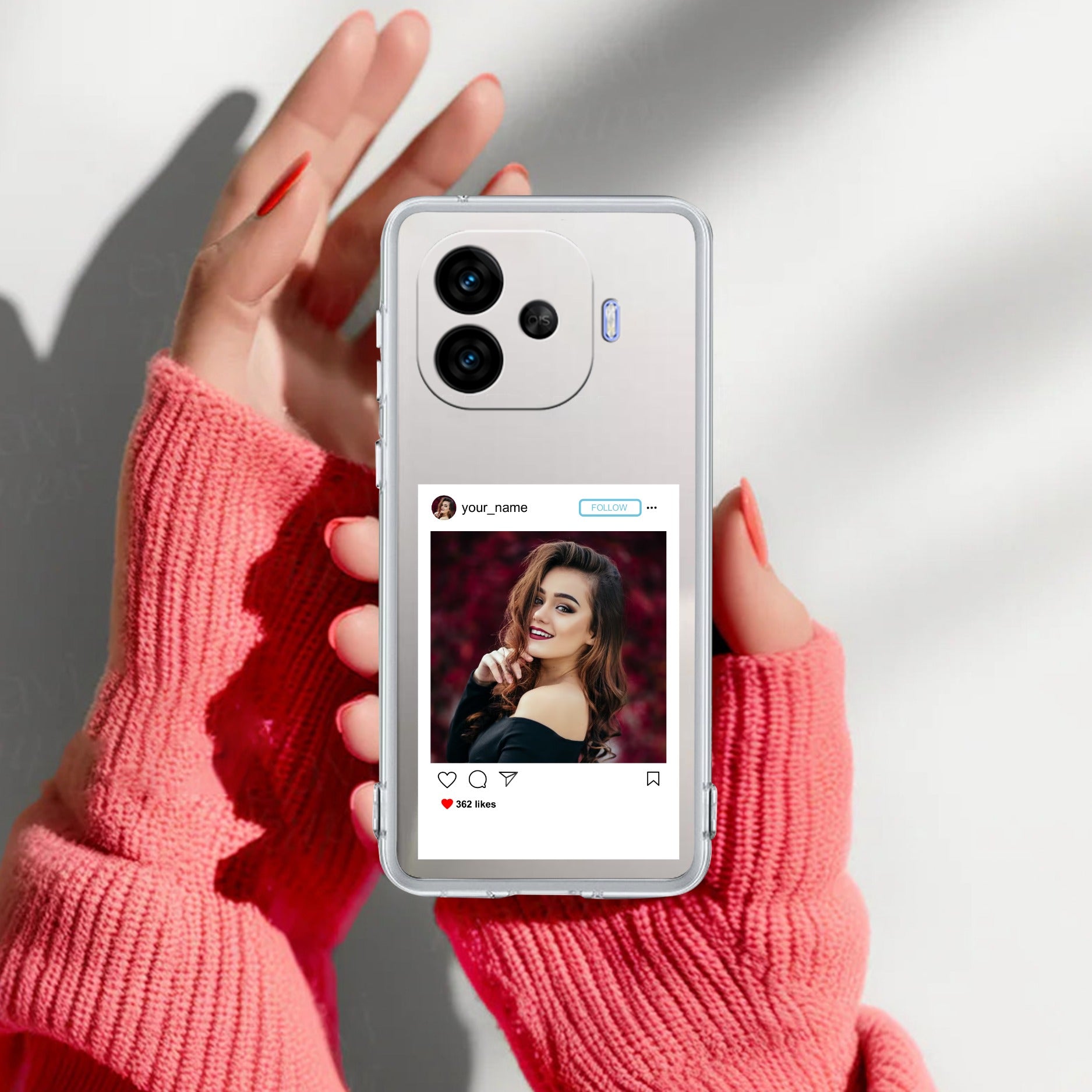 Customize Photo With Name Transparent Silicon Case For iQOO