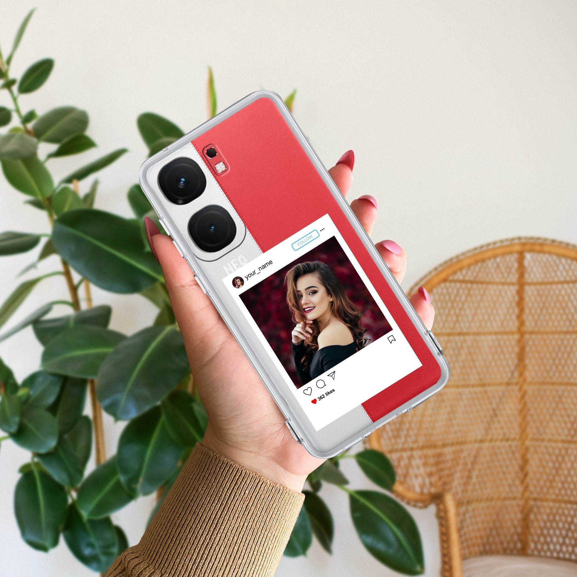 Customize Photo With Name Transparent Silicon Case For iQOO