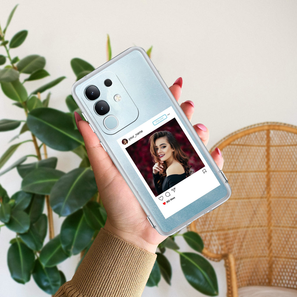 Customize Photo With Name Transparent Silicon Case For iQOO - ShopOnCliQ