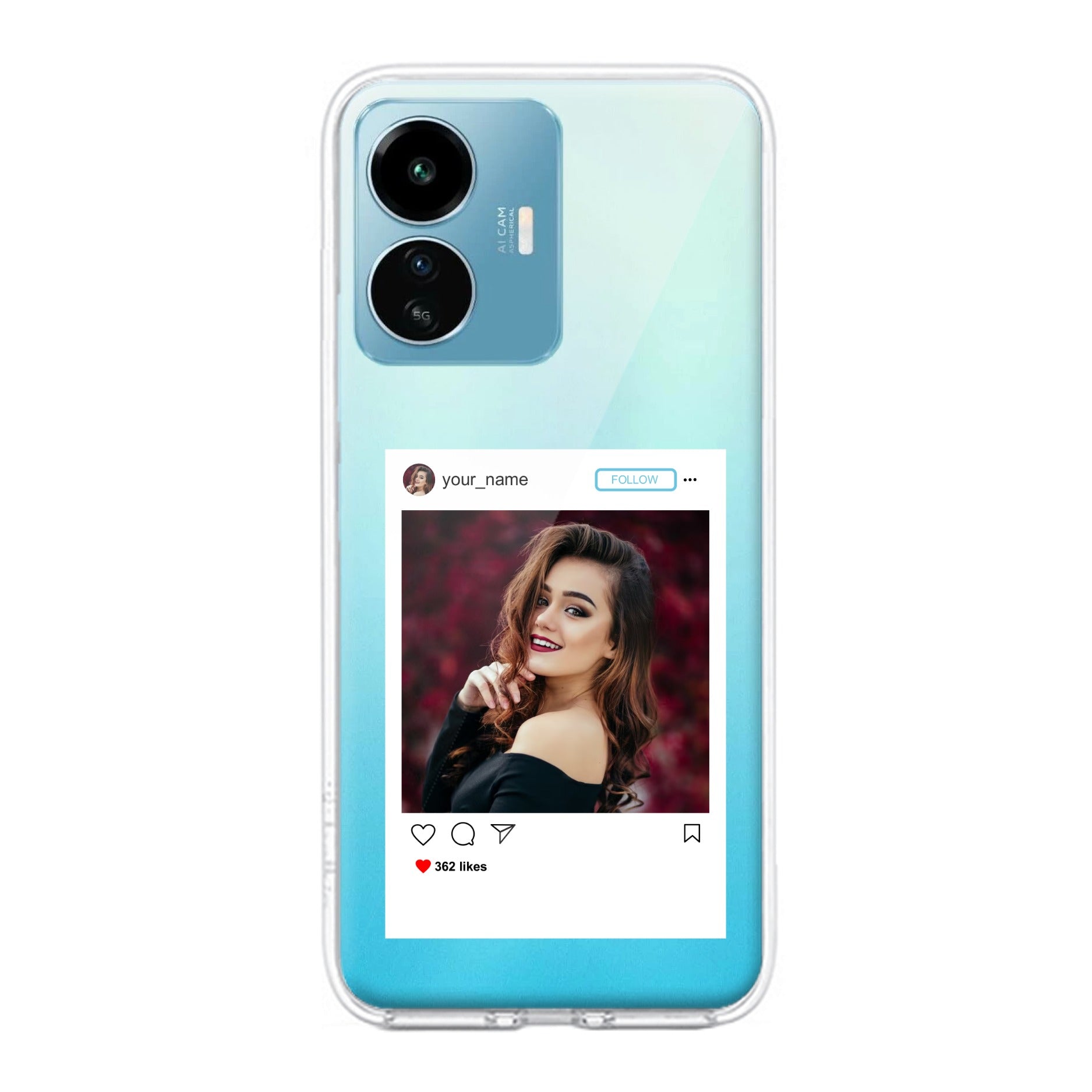 Customize Photo With Name Transparent Silicon Case For iQOO Z10x 5G
