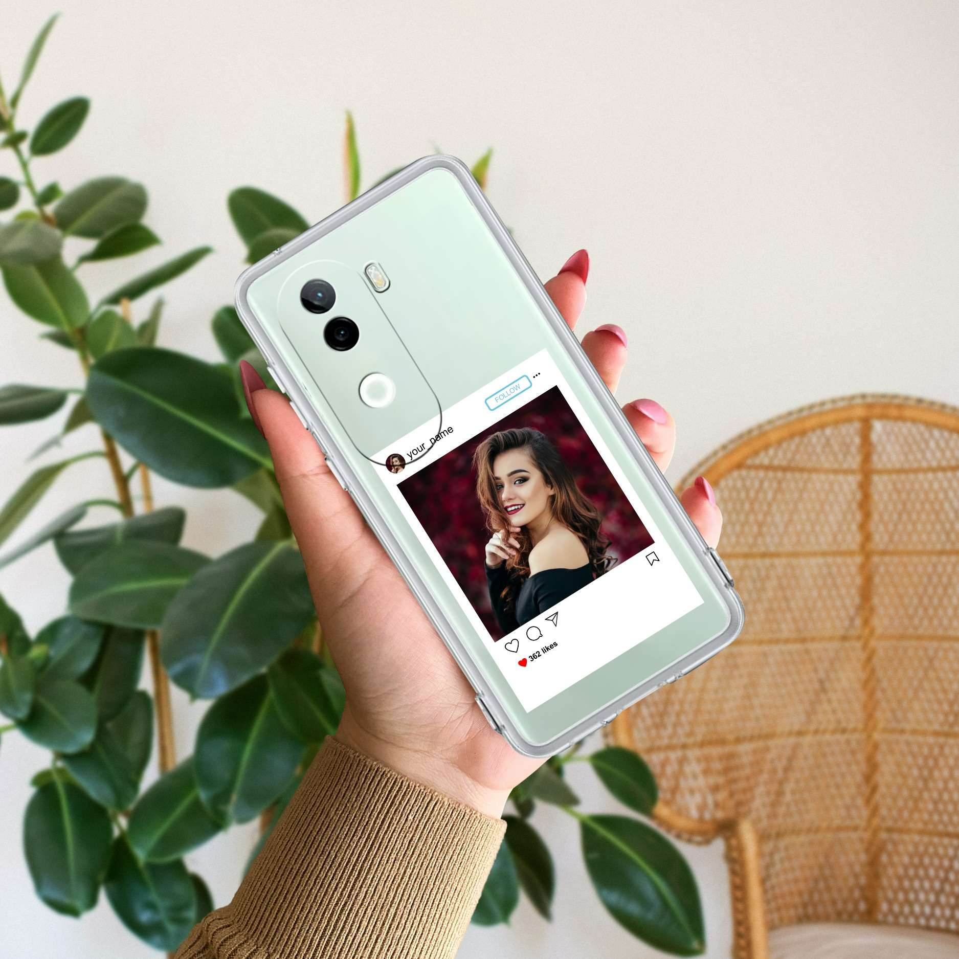 Customize Photo With Name Transparent Silicon Case For Vivo