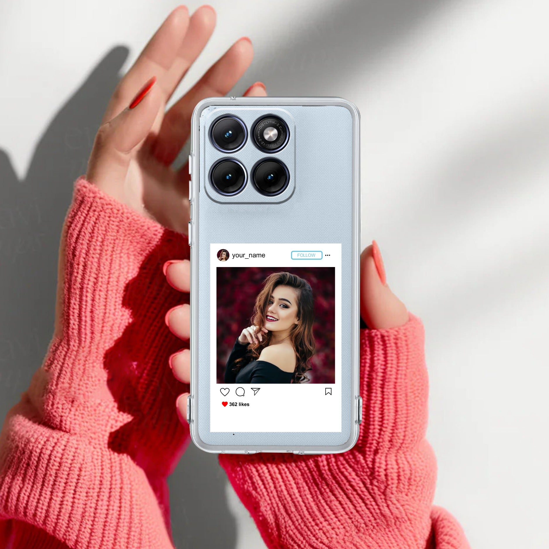 Customize Photo With Name Transparent Silicon Case For Motorola