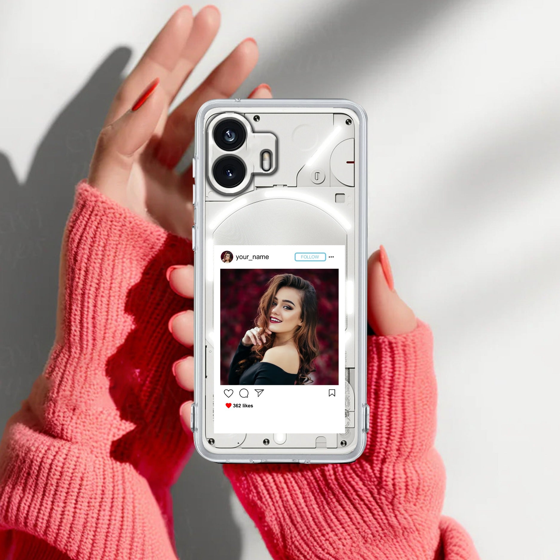 Customize Photo With Name Anti Yellow Case For Nothing Phone 2