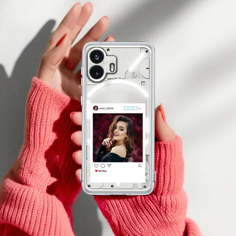 Customize Photo With Name Transparent Silicon Case For Nothing