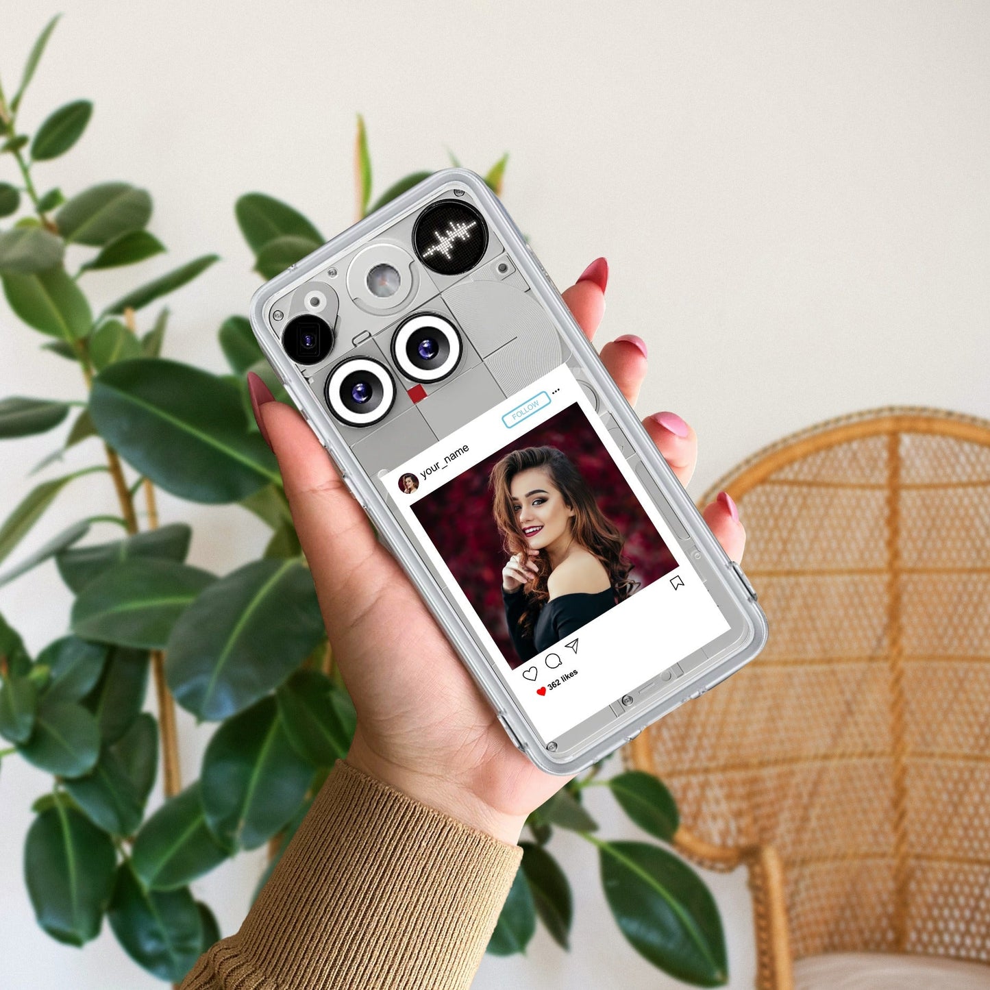 Customize Photo With Name Transparent Silicon Case For Nothing