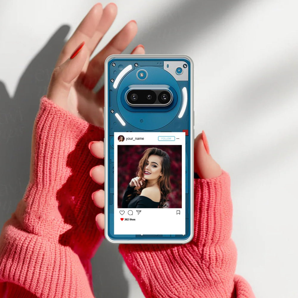 Customize Photo With Name Transparent Silicon Case For Nothing