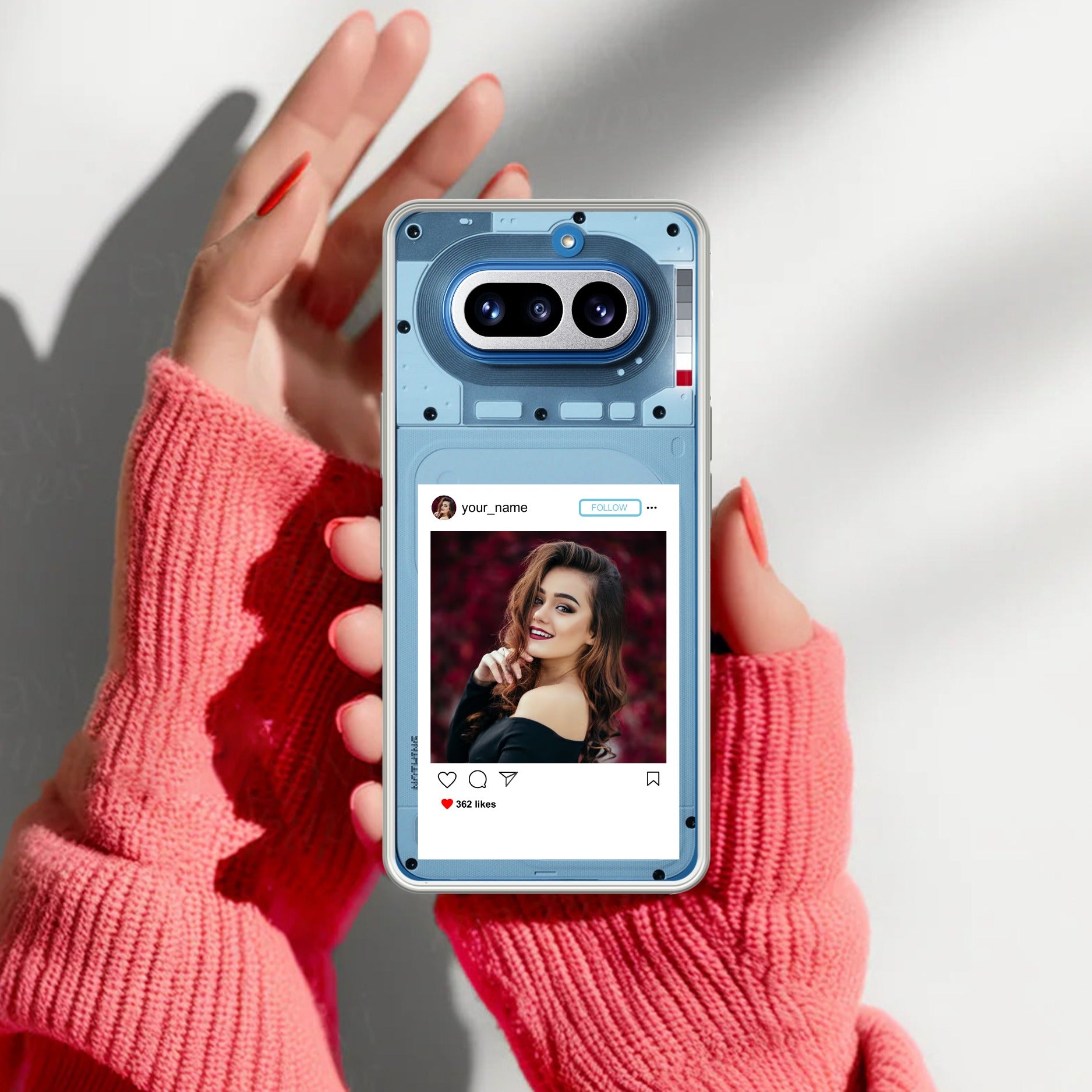 Customize Photo With Name Transparent Silicon Case For Nothing