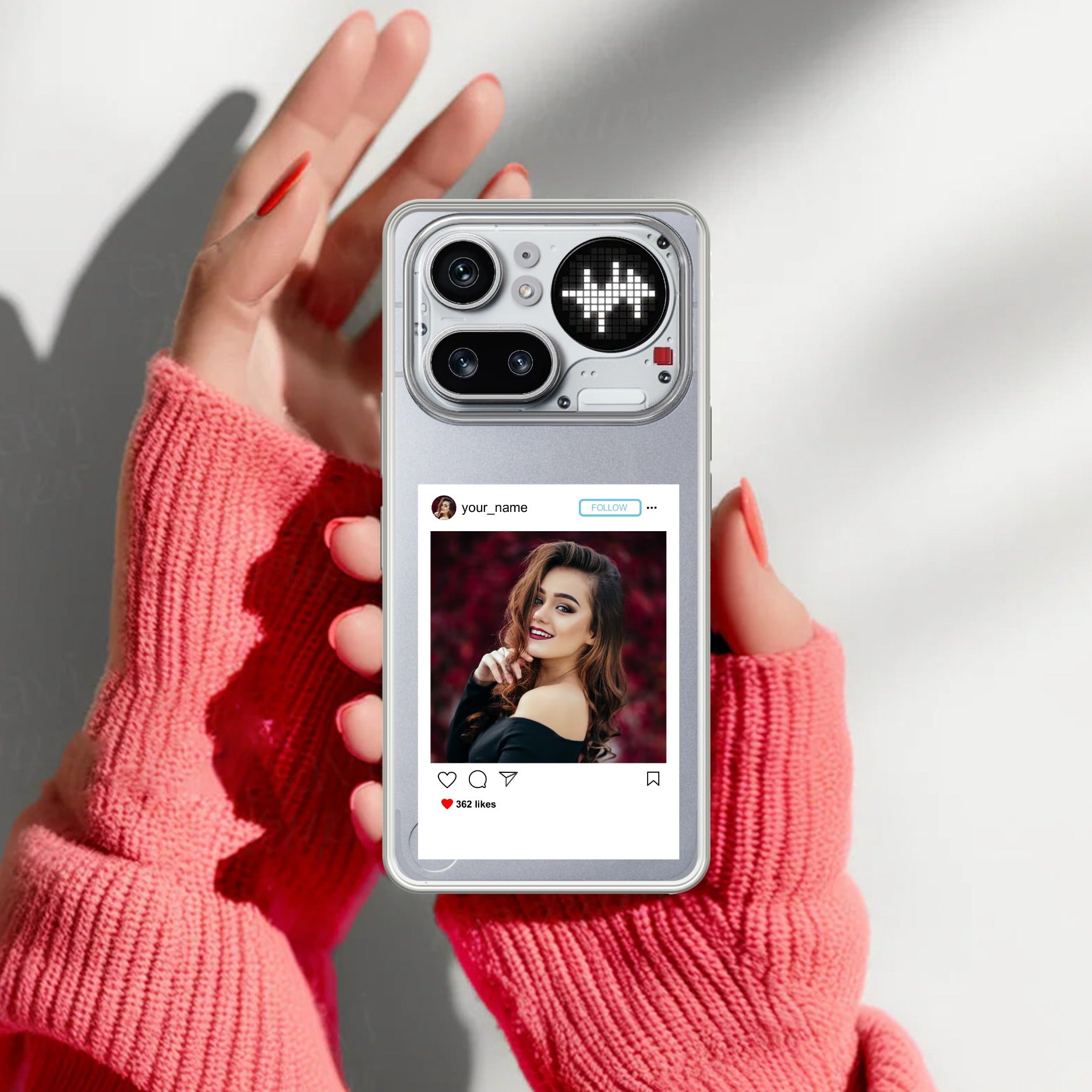 Customize Photo With Name Transparent Silicon Case For Nothing