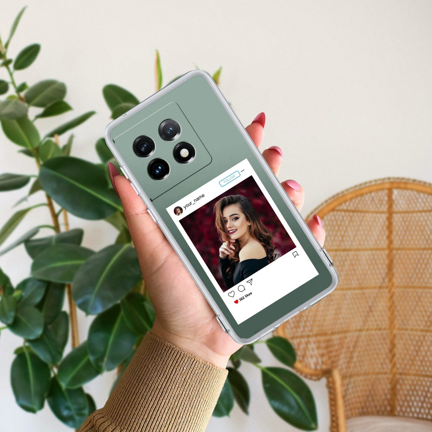 Customize Photo With Name Transparent Silicon Case For OnePlus