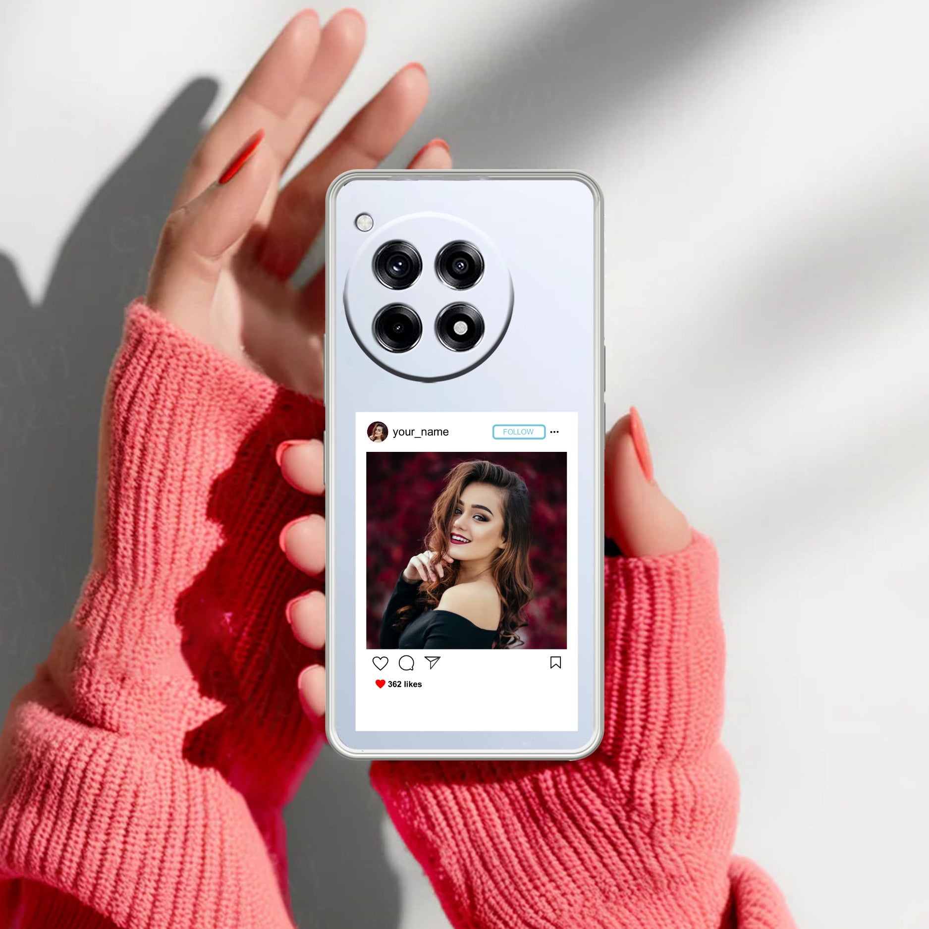 Customize Photo With Name Transparent Silicon Case For OnePlus