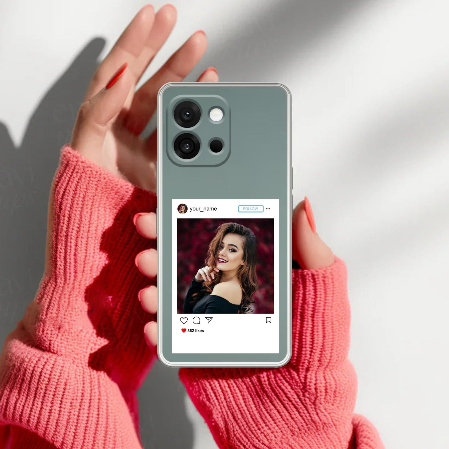 Customize Photo With Name Transparent Silicon Case For OnePlus