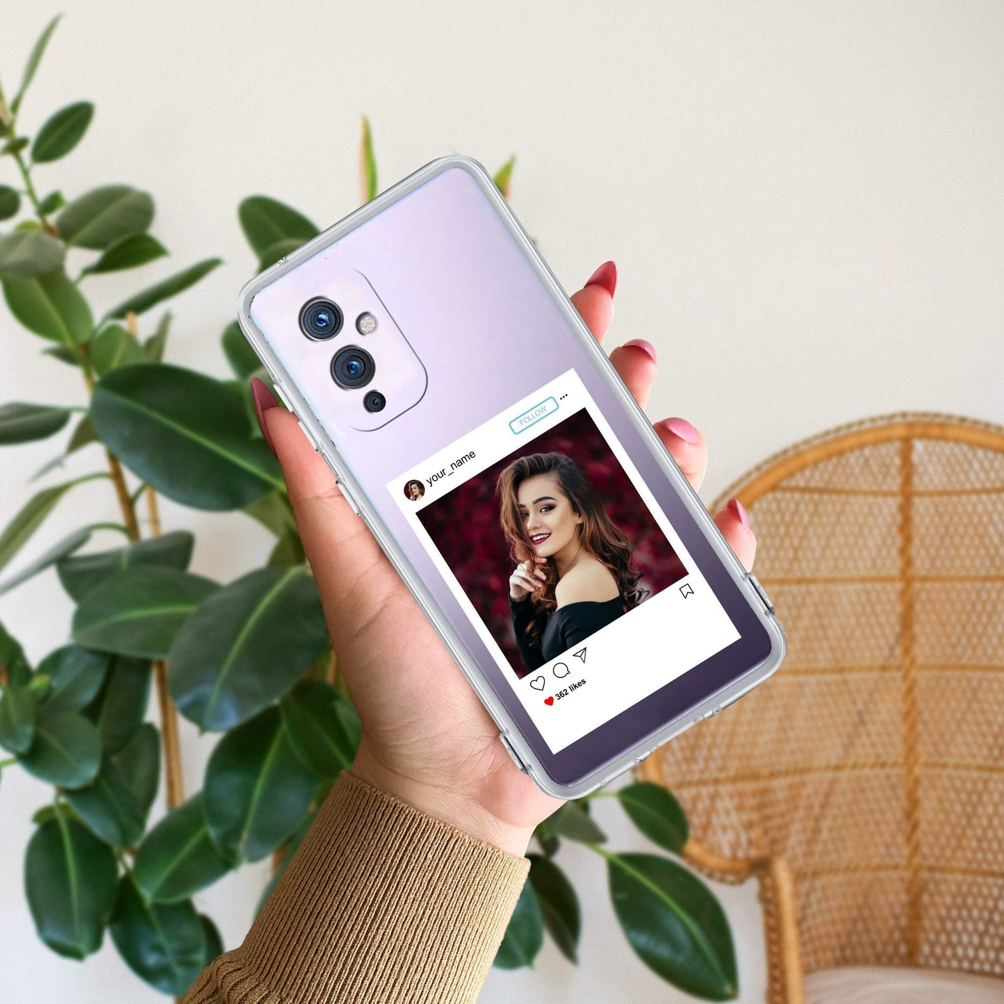 Customize Photo With Name Transparent Silicon Case For OnePlus