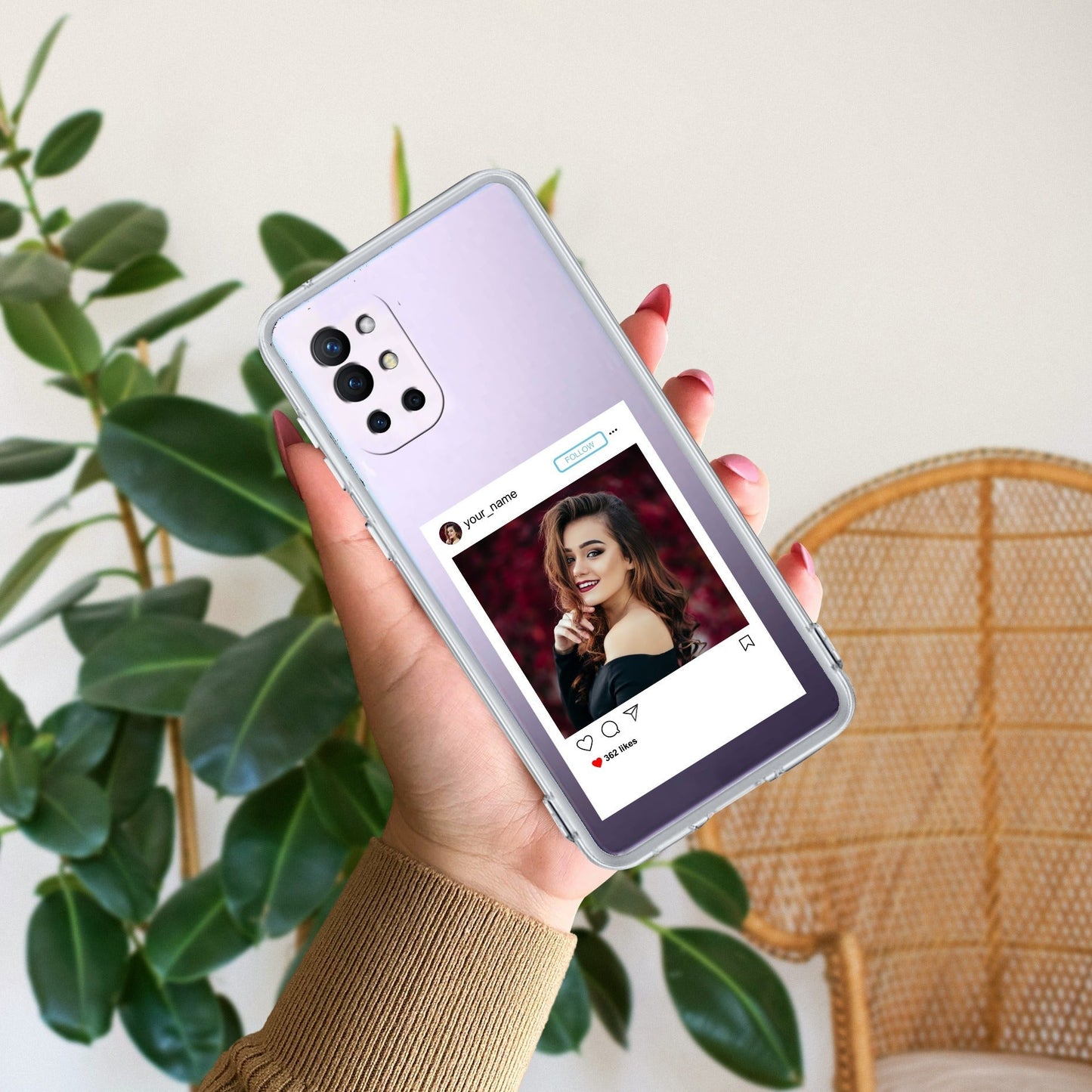 Customize Photo With Name Transparent Silicon Case For OnePlus