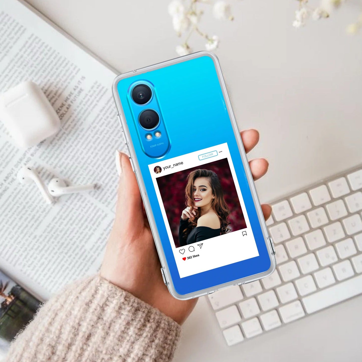 Customize Photo With Name Transparent Silicon Case For OnePlus