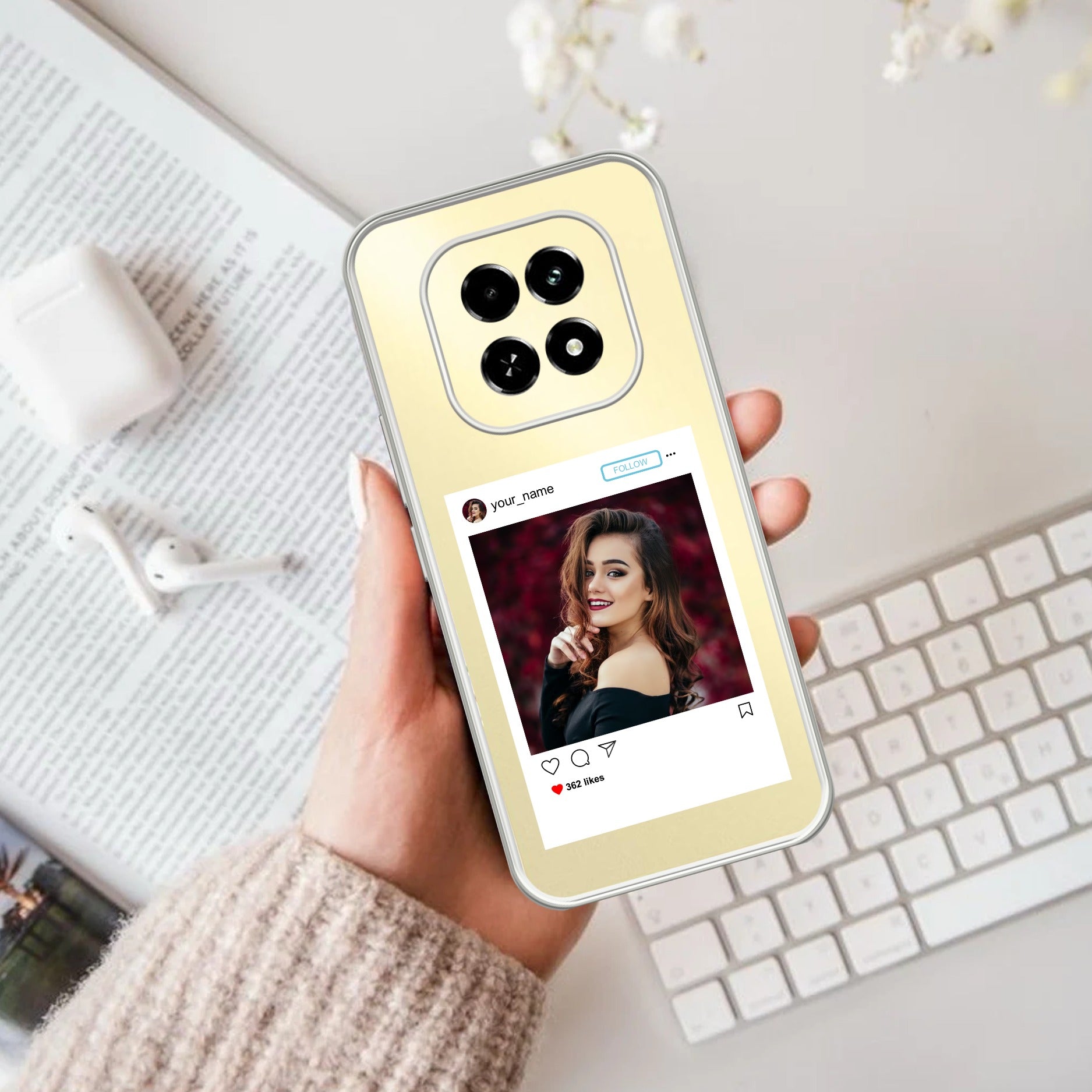 Customize Photo With Name Transparent Silicon Case For Oppo F29 5G