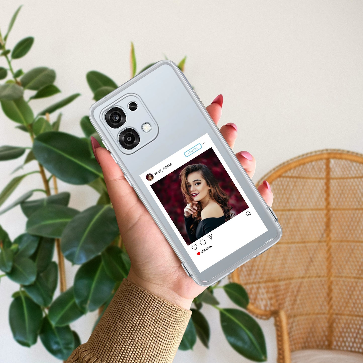 Customize Photo With Name Transparent Silicon Case For Oppo