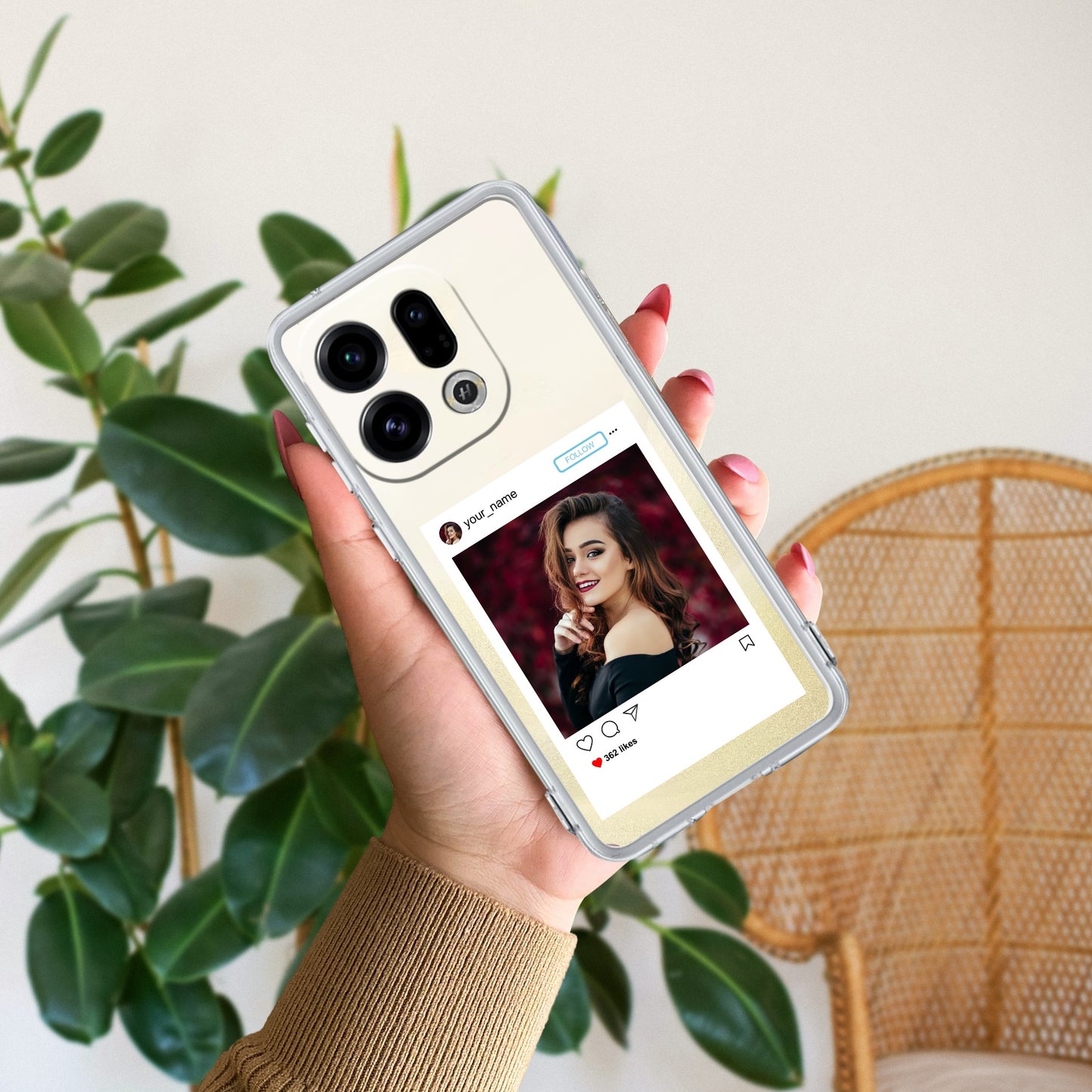 Customize Photo With Name Transparent Silicon Case For Oppo