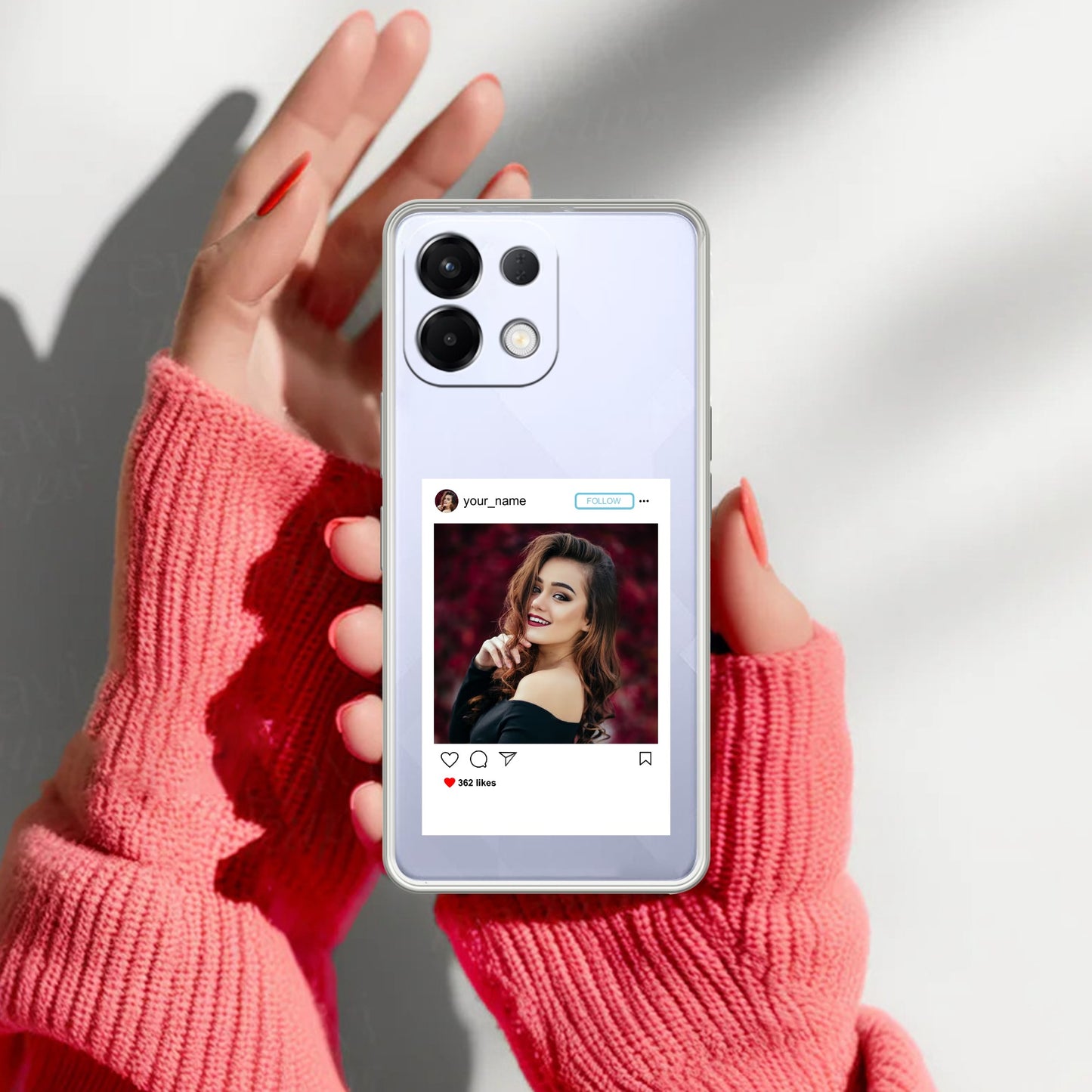 Customize Photo With Name Transparent Silicon Case For Oppo