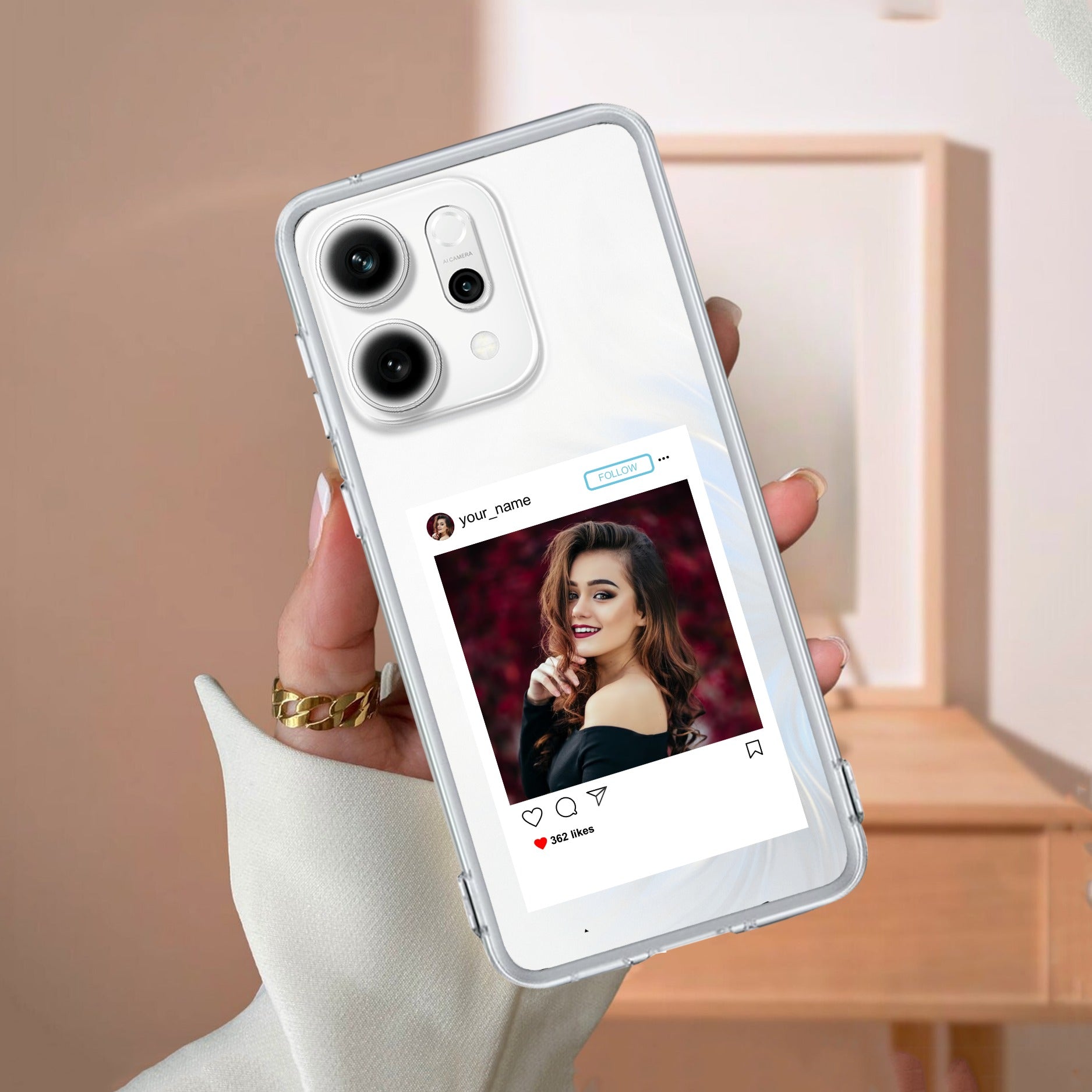 Customize Photo With Name Anti Yellow Case For OPPO Reno 14 Pro 5G