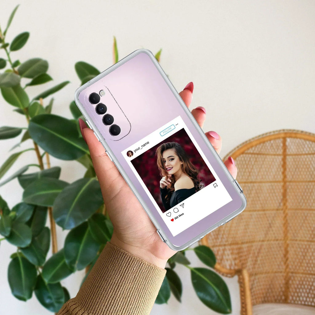 Customize Photo With Name Transparent Silicon Case For Oppo Reno 5 Pro