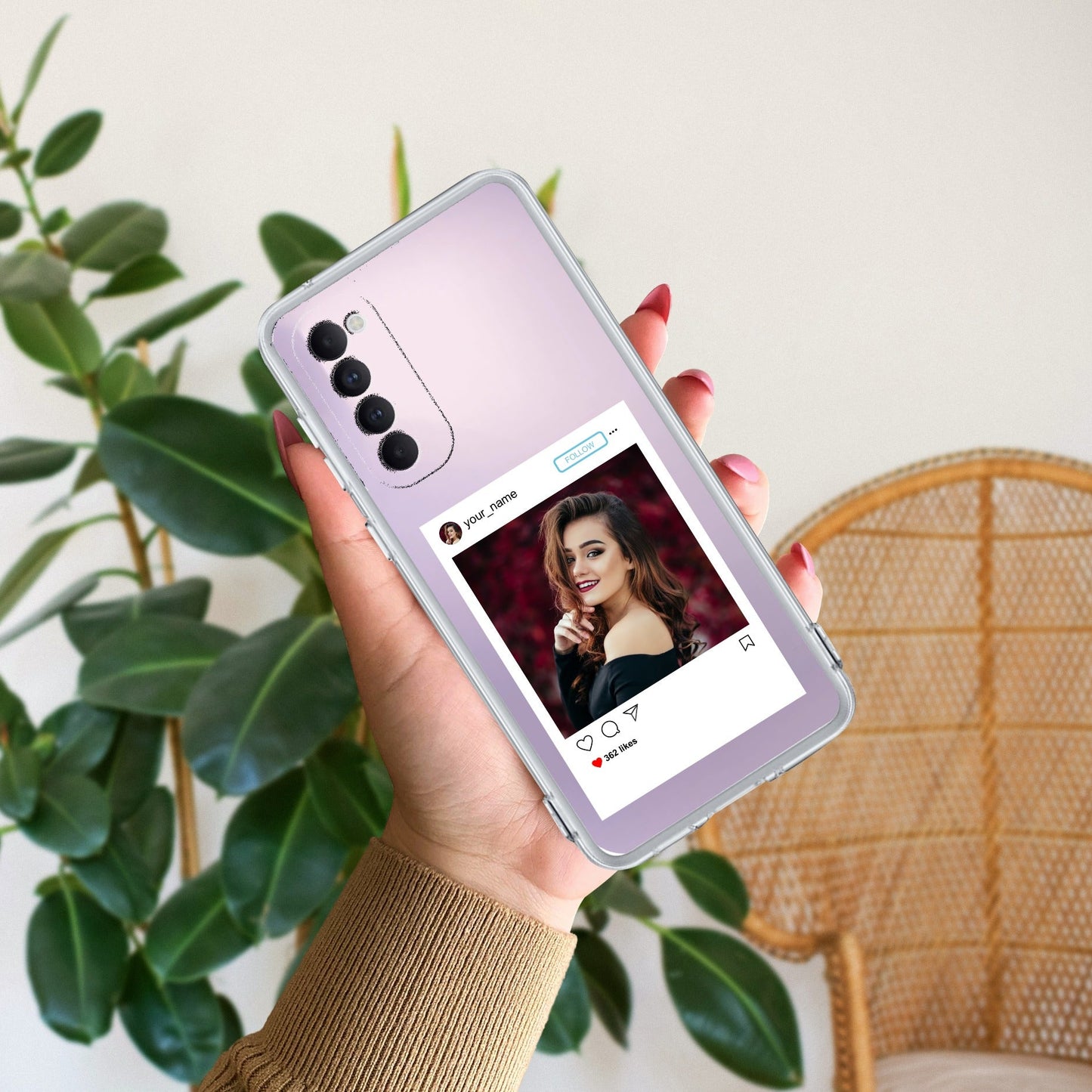 Customize Photo With Name Transparent Silicon Case For Oppo