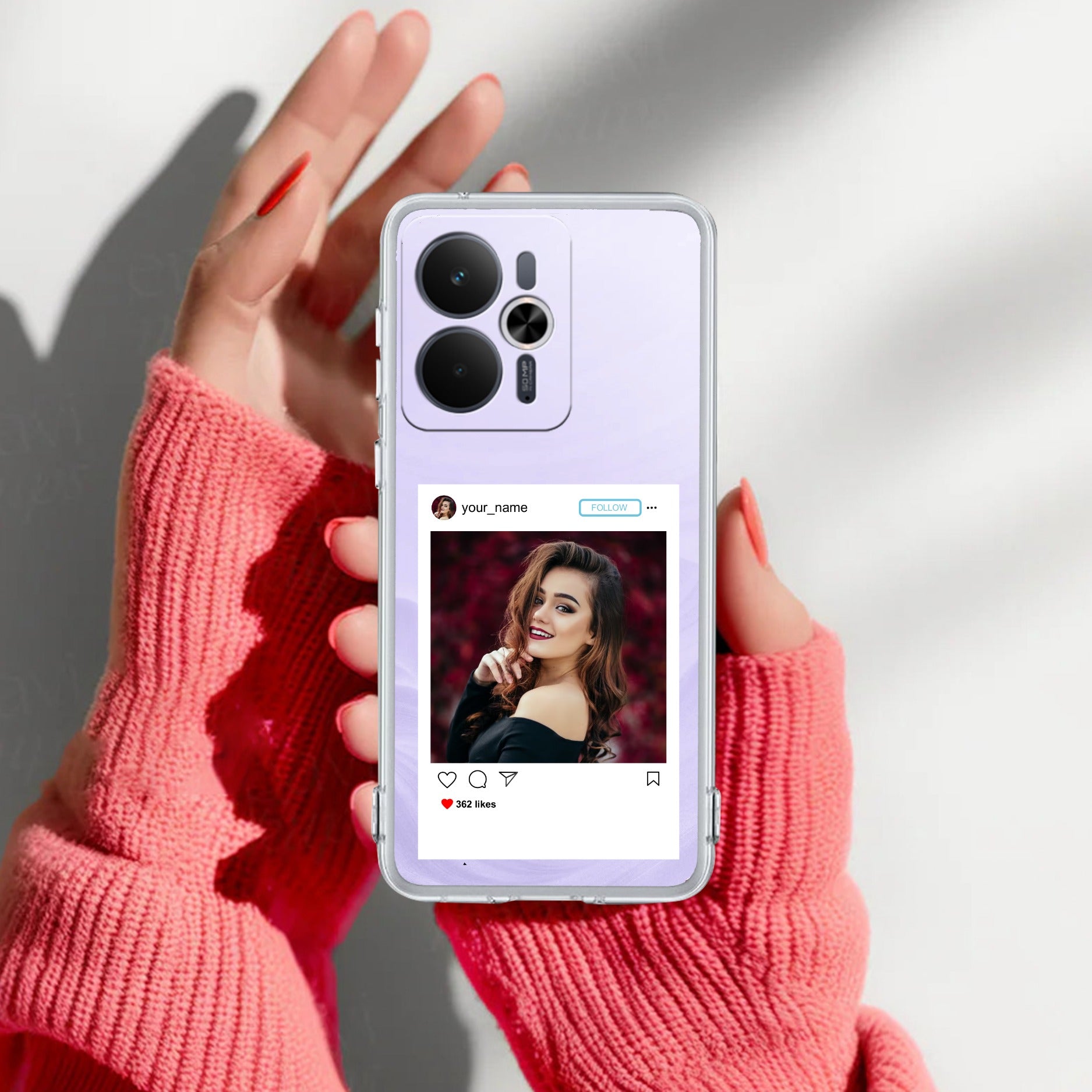 Customize Photo With Name Anti Yelllow Case For Realme 14T 5G
