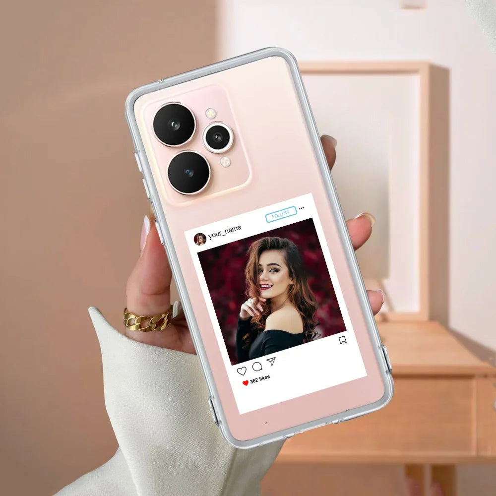 Customize Photo With Name Transparent Silicon Case For Realme/Narzo - ShopOnCliQ