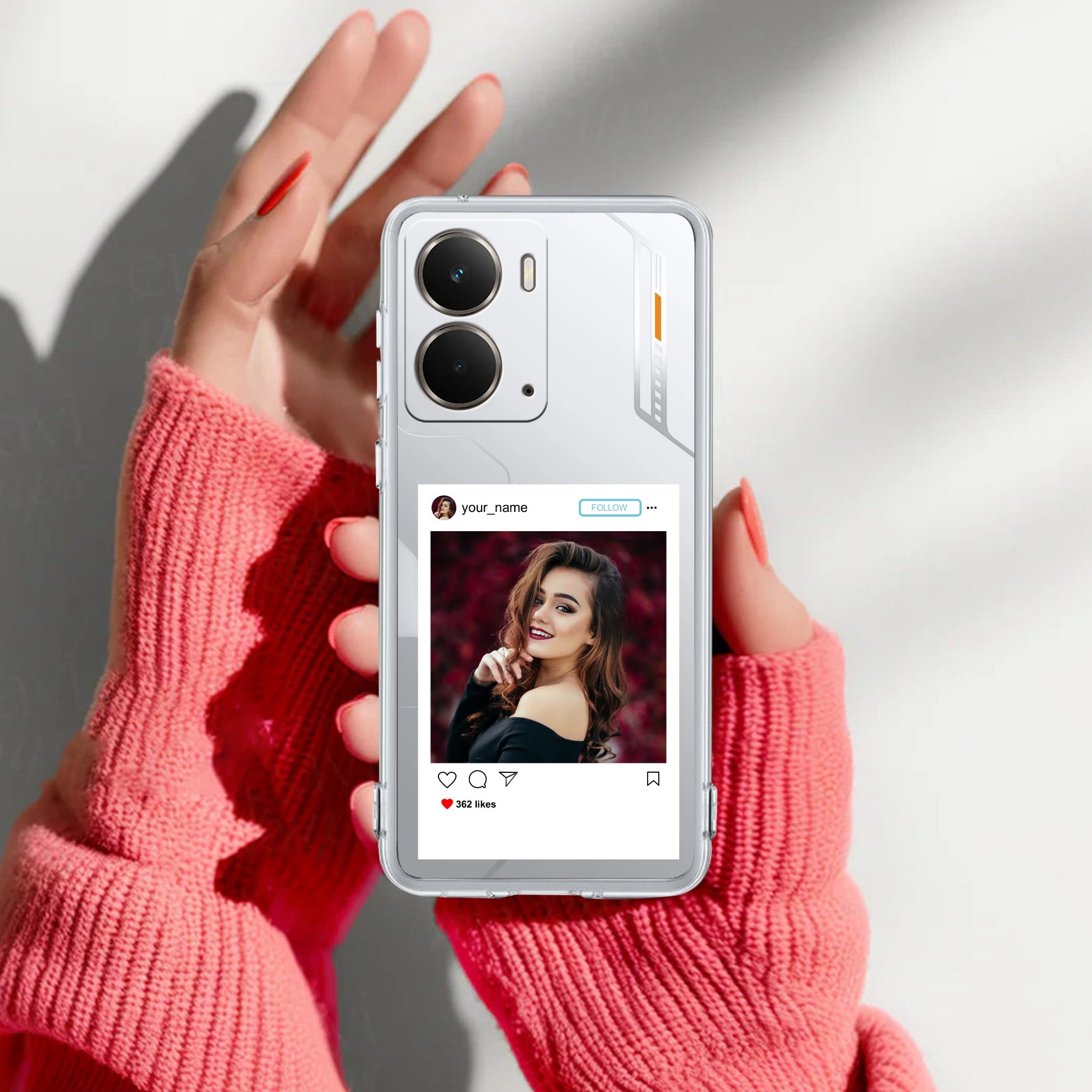 Customize Photo With Name Anti Yelllow Case For Realme P3 5G
