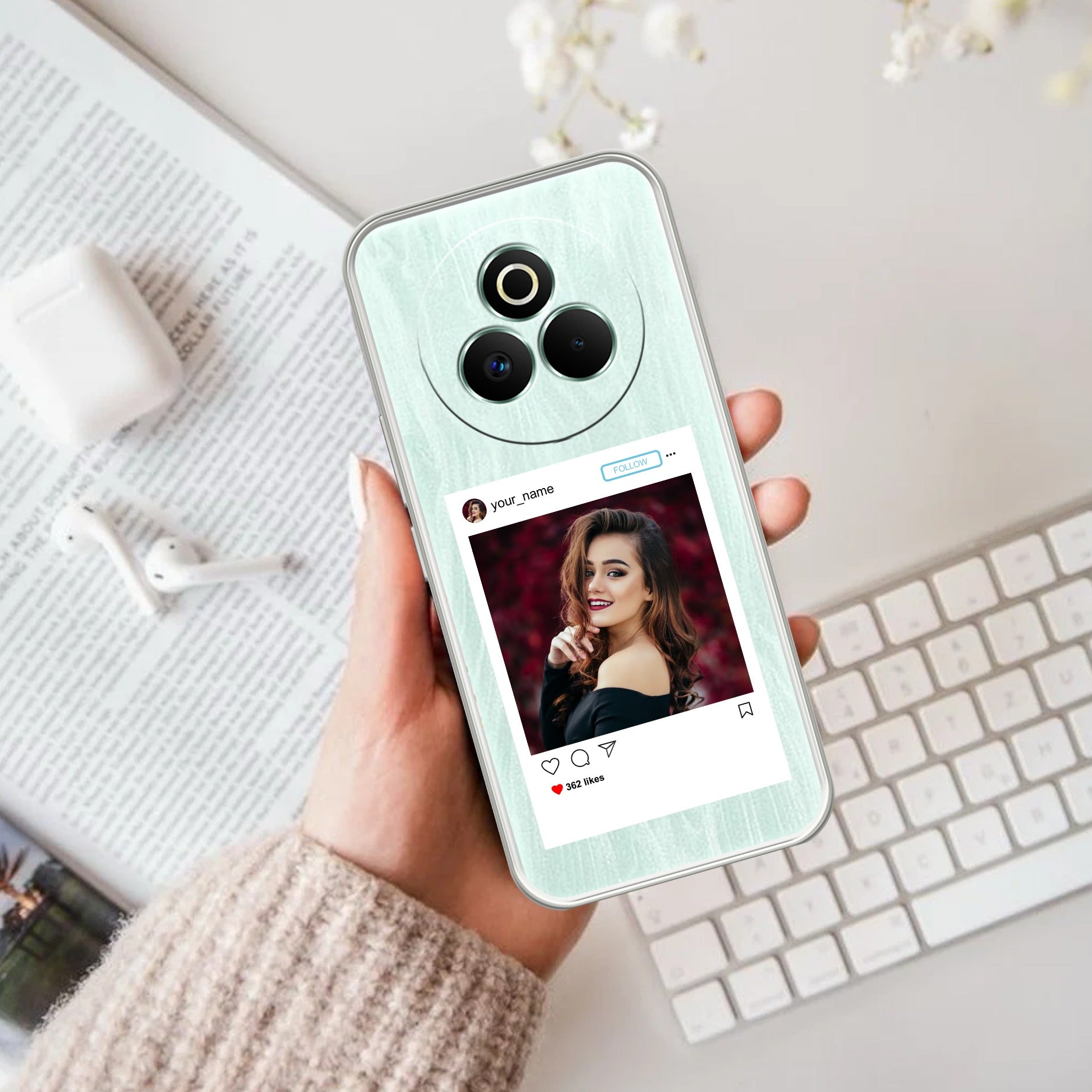 Customize Photo With Name Transparent Silicon Case For Realme P3 Pro 5G