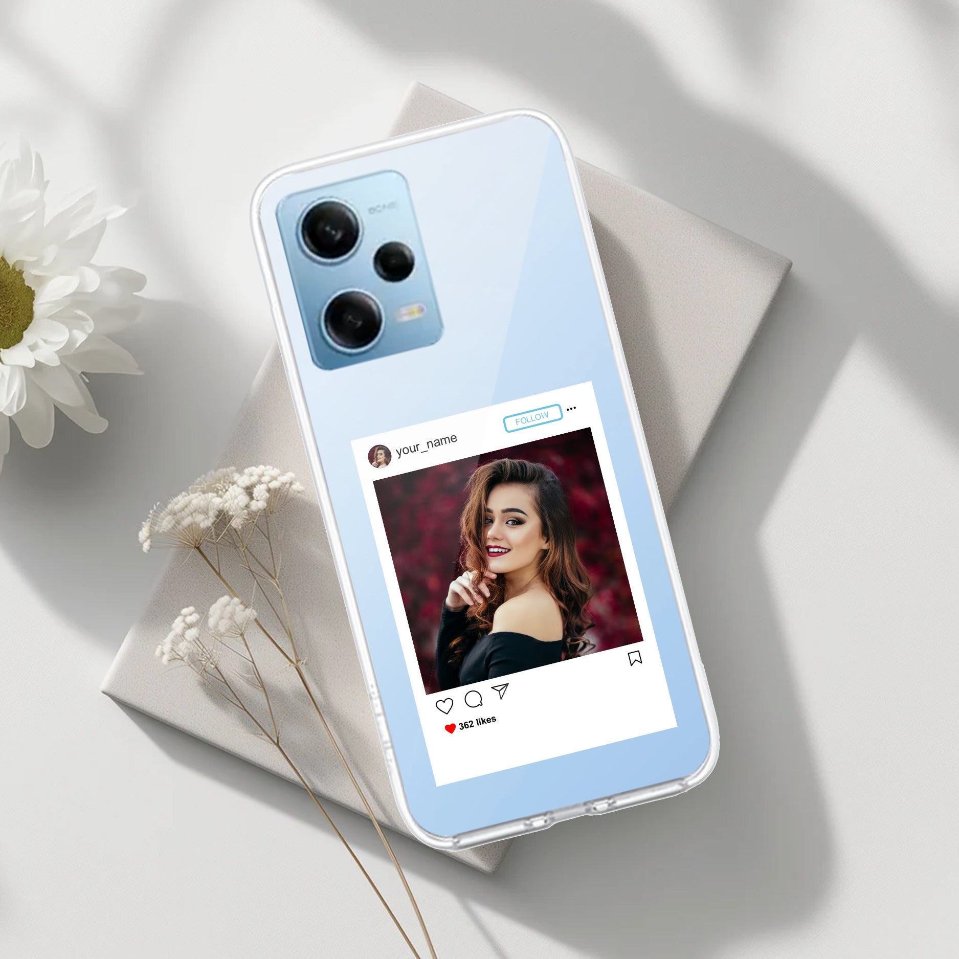 Customize Photo With Name Transparent Silicon Case For Redmi/Xiaomi
