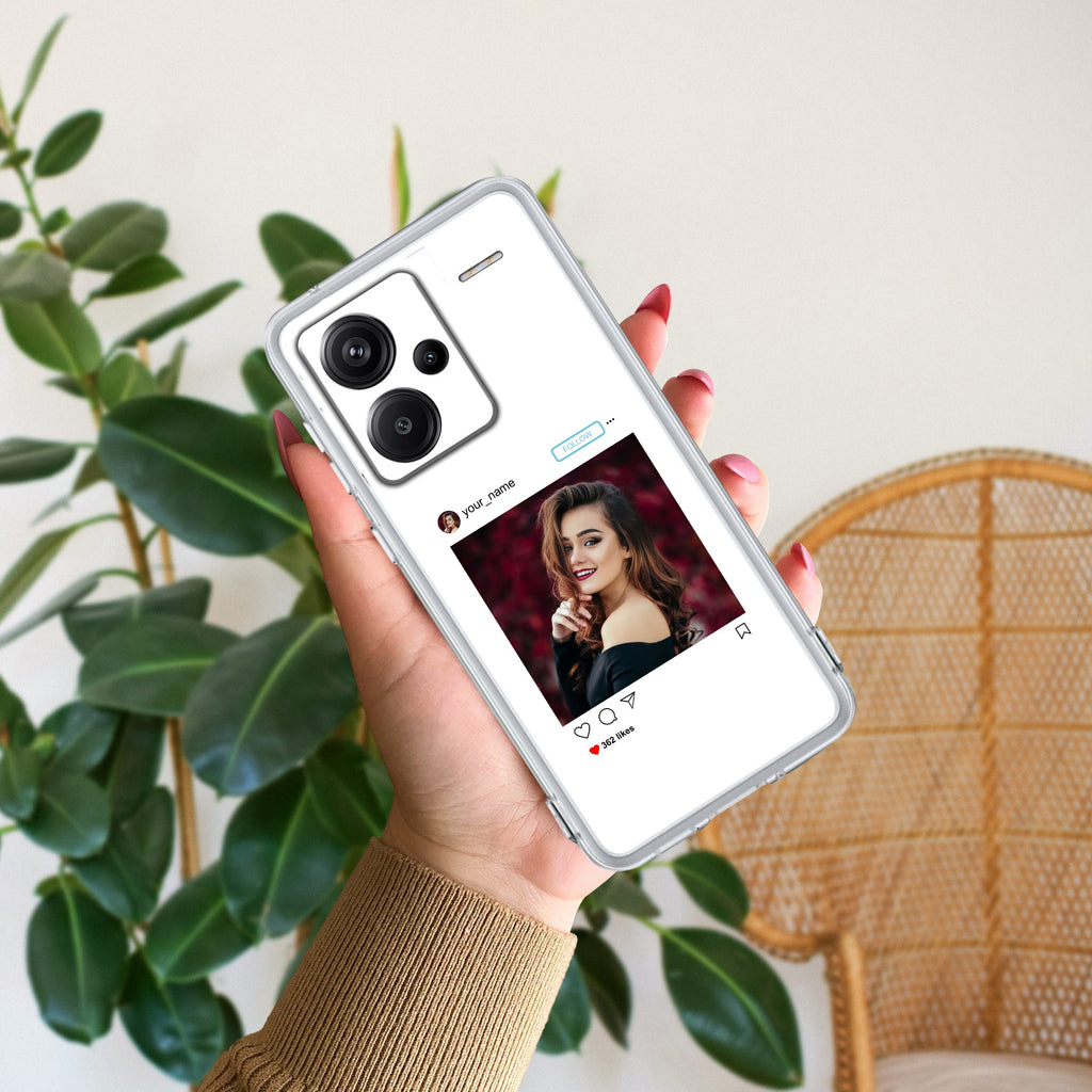 Customize Photo With Name Transparent Silicon Case For Redmi Note 13 Pro Plus 5G