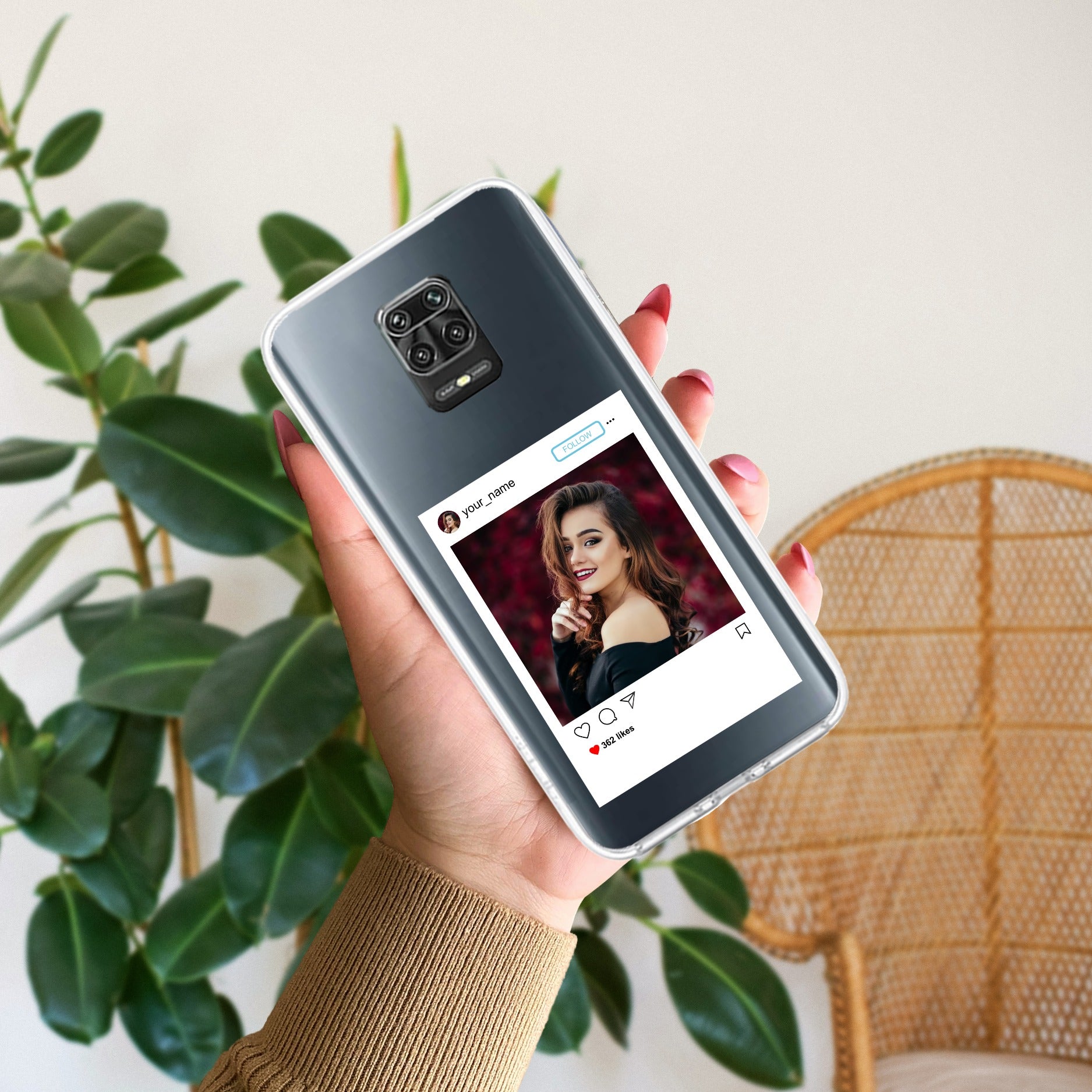 Customize Photo With Name Transparent Silicon Case For Redmi Note 9 Pro