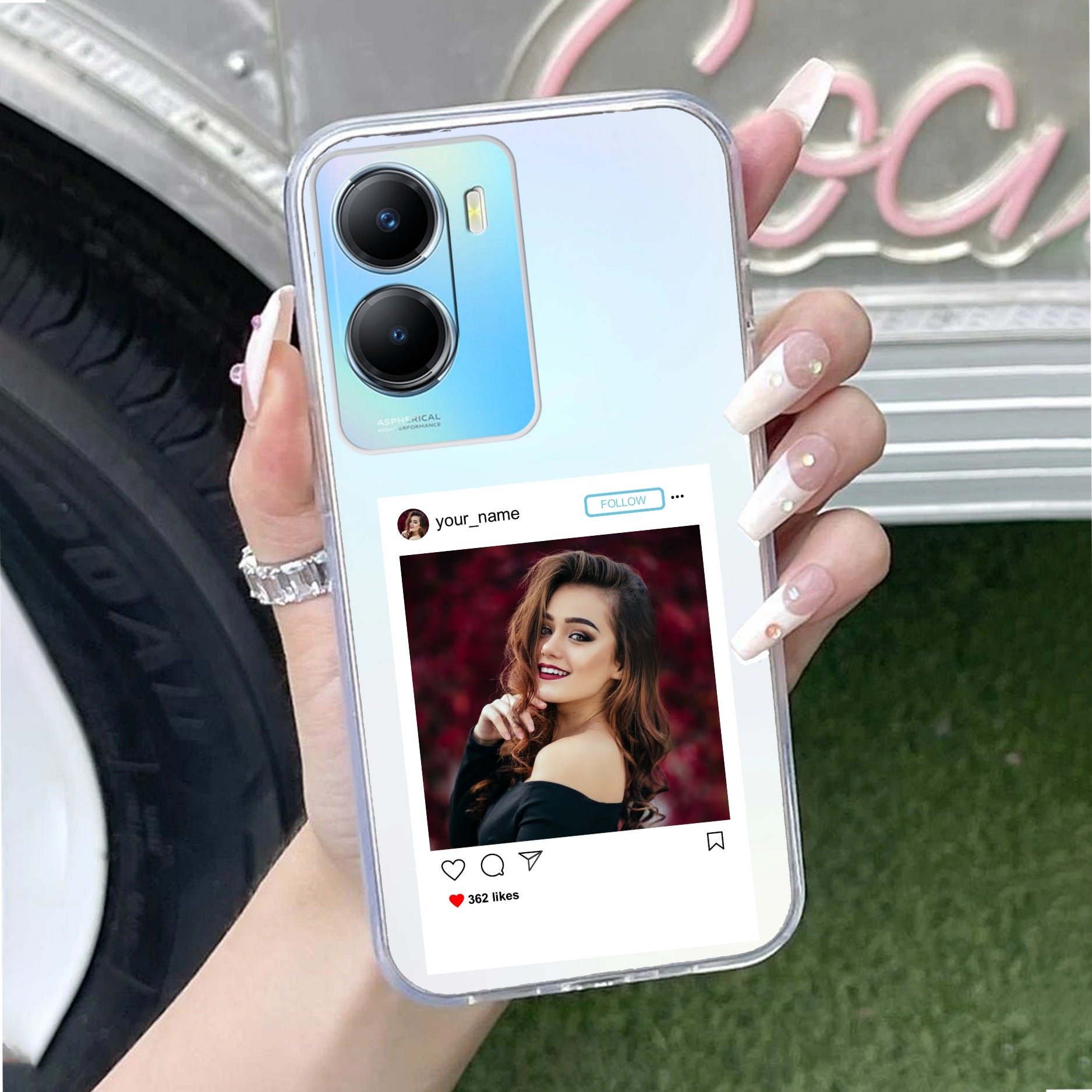 Customize Photo With Name Transparent Silicon Case For Vivo