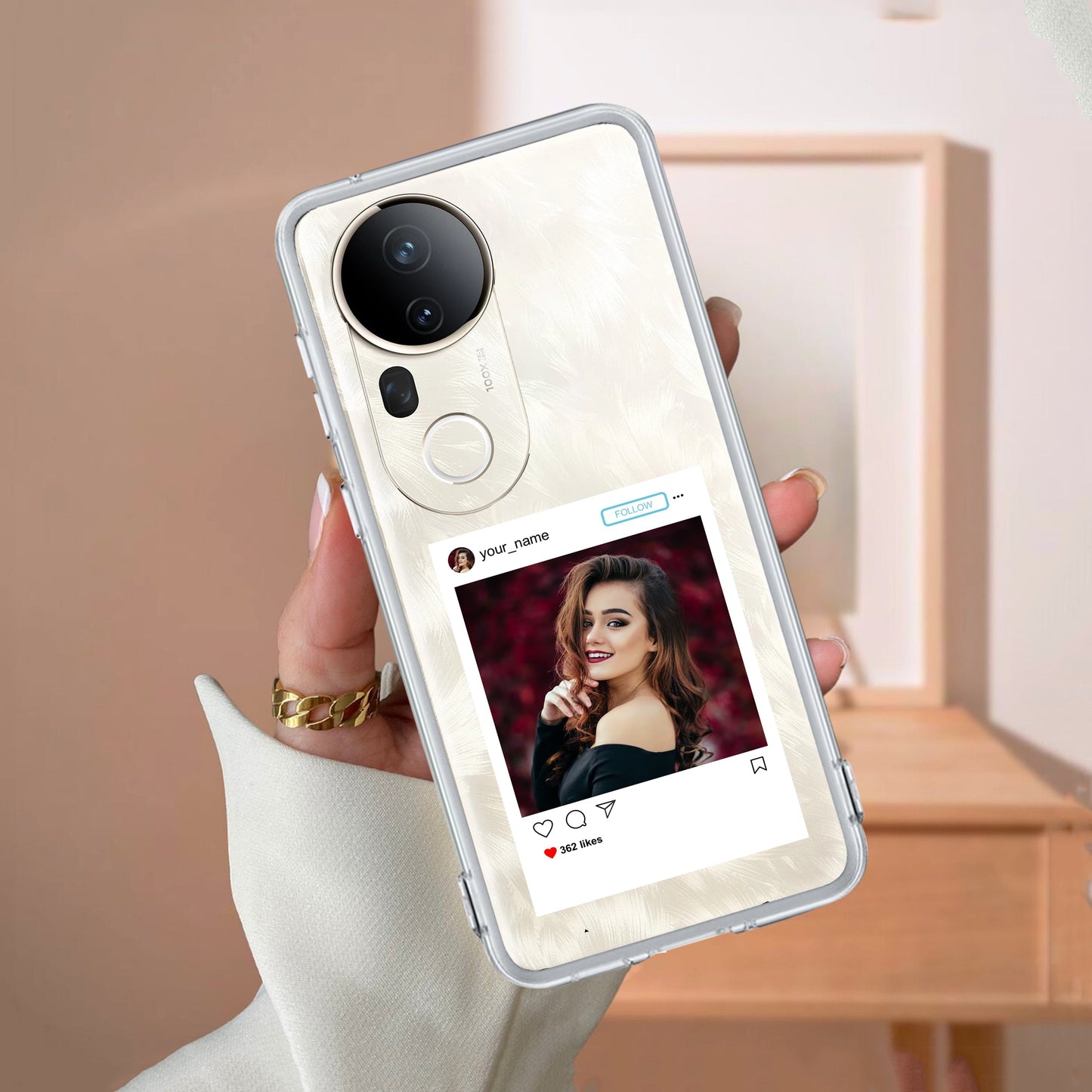 Customize Photo With Name Transparent Silicon Case For Vivo