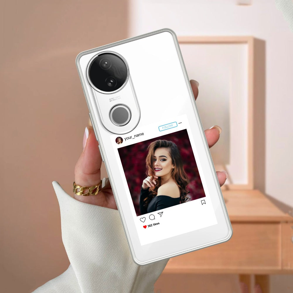 Customize Photo With Name Transparent Silicon Case For Vivo