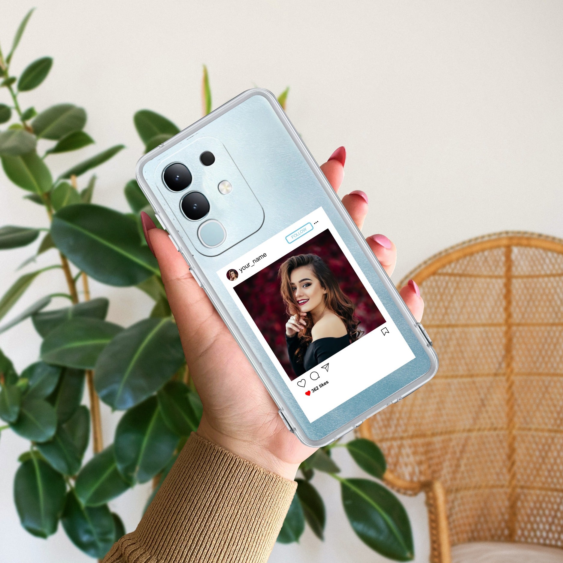 Customize Photo With Name Transparent Silicon Case For Vivo